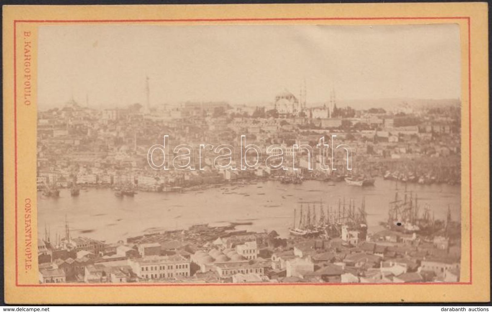Cca 1870 Konstantinápoly, Keményhátú Fotó B. Kargopoulo Műterméből, 6,5×10,5 Cm / Constantinople, Vintage Photo - Autres & Non Classés