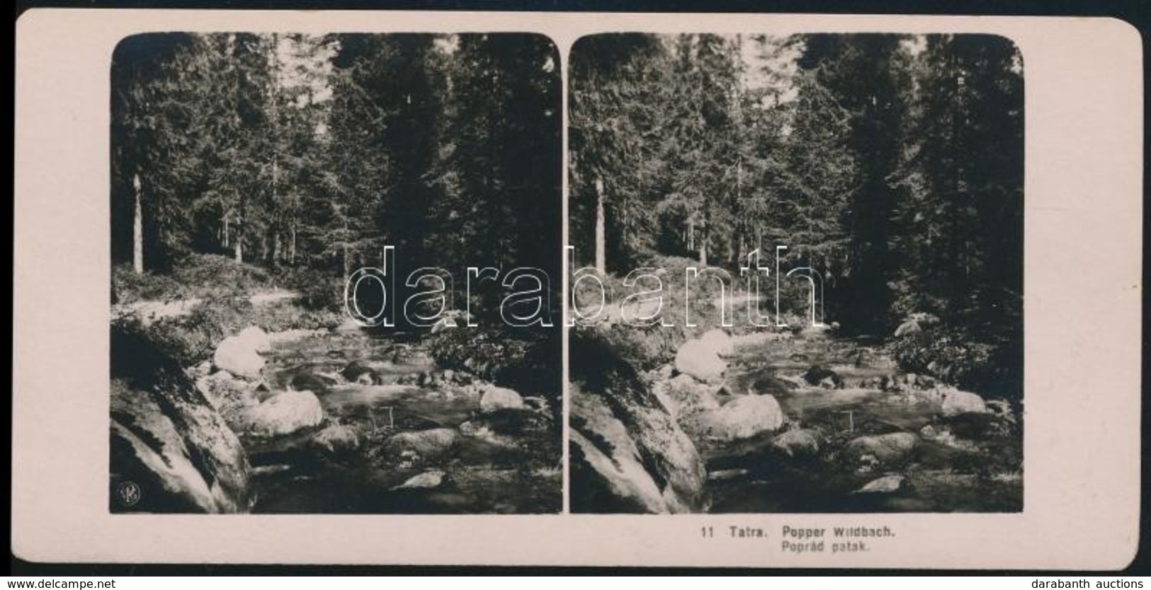 Cca 1900 Tátra, A Poprád-patak, Neue Photographische Gesellschaft Sztereofotó, 9×18 Cm /
Cca 1900 Tatra Mountains, The P - Sonstige & Ohne Zuordnung