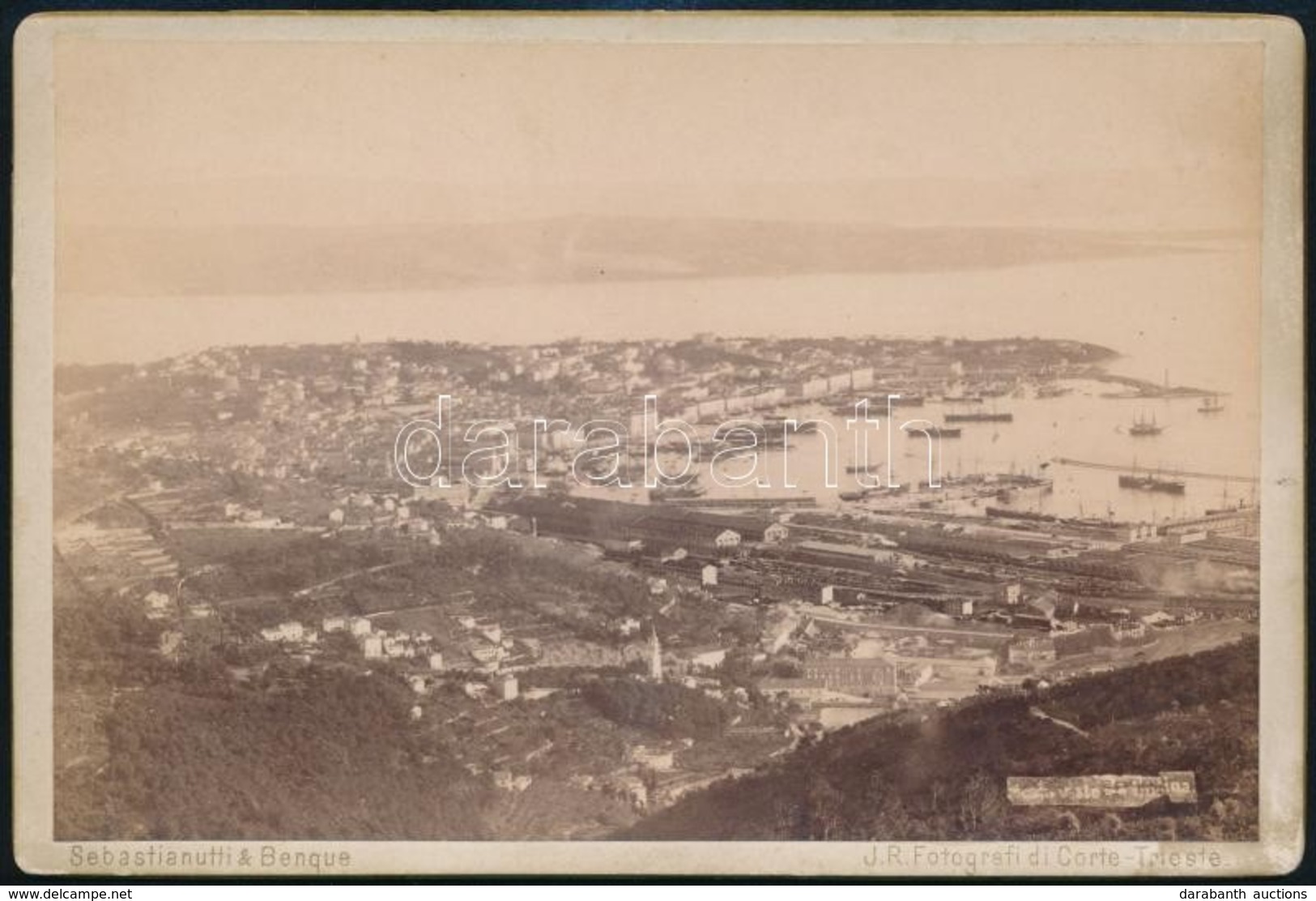 Cca 1890 Trieszt, Látkép A Kikötővel, Keményhátú Fotó, 11×16,5 Cm / Trieste, Port, Vintage Photo - Sonstige & Ohne Zuordnung