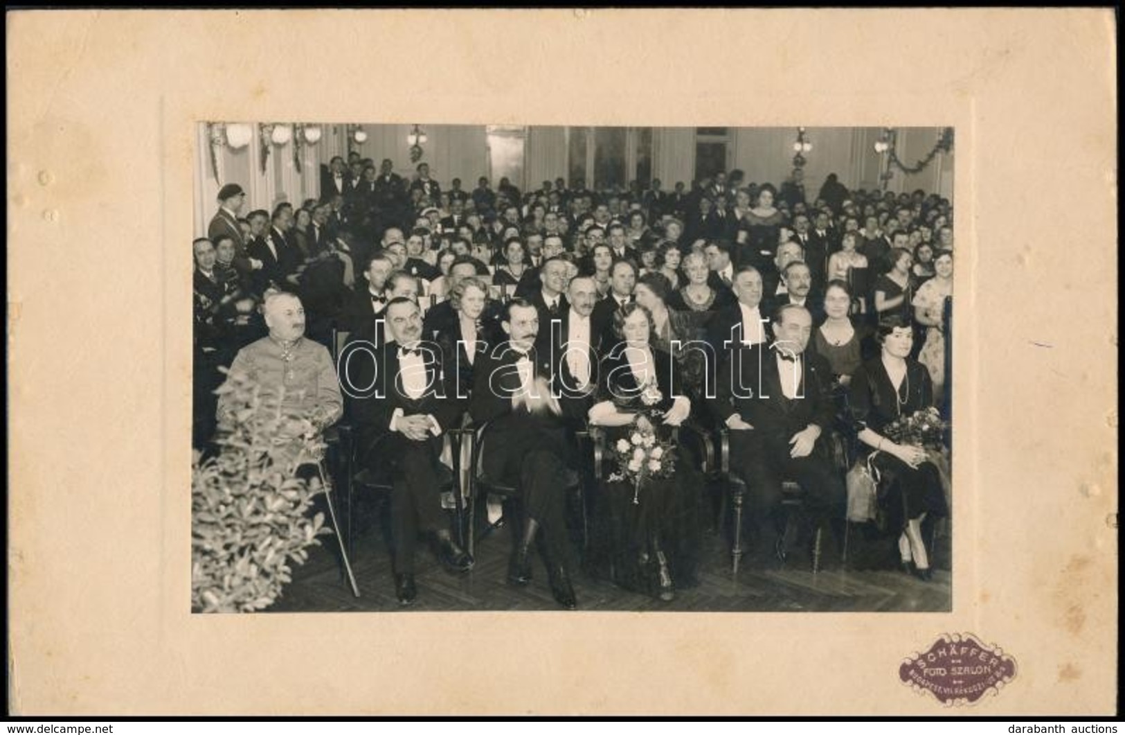 1934 Budapest, MOVE-bál, Az Első Sorban Gömbös Gyula Miniszterelnök, Feliratozott, Pecséttel Jelzett Fotó Schäffer Gy. M - Sonstige & Ohne Zuordnung