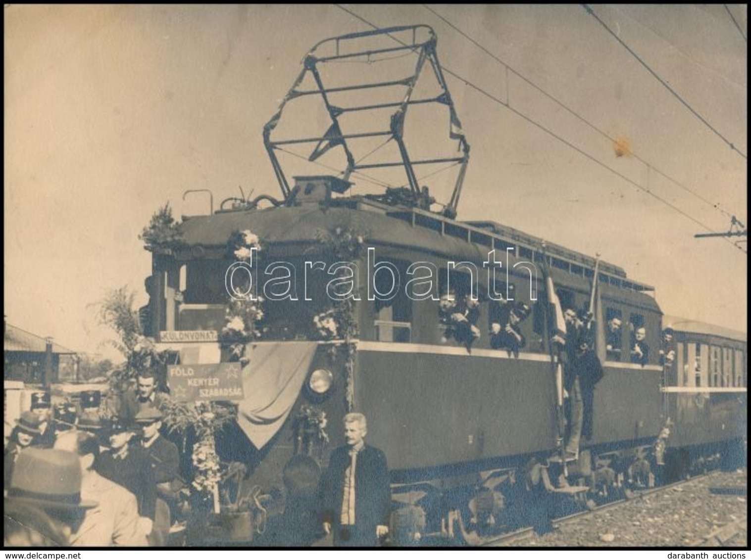 1948 Budapest, Keleti Pályaudvar, A 'Százlábú' Híd, A Gödöllői HÉV Félpályás újranyitása, Nagyméretű Fotó, Hátulján Feli - Sonstige & Ohne Zuordnung