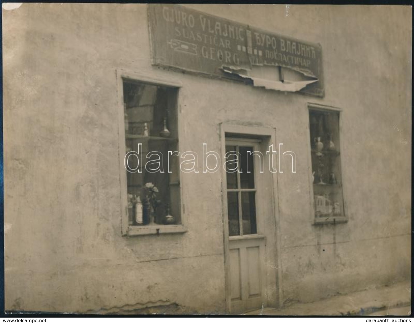 1914 Gjuro Vlajnic Szarajevói Vegyesboltjáról Készült Fotó, Ahol Gavrilo Princip Merénylő Szétosztotta A Bombákat, Amive - Sonstige & Ohne Zuordnung