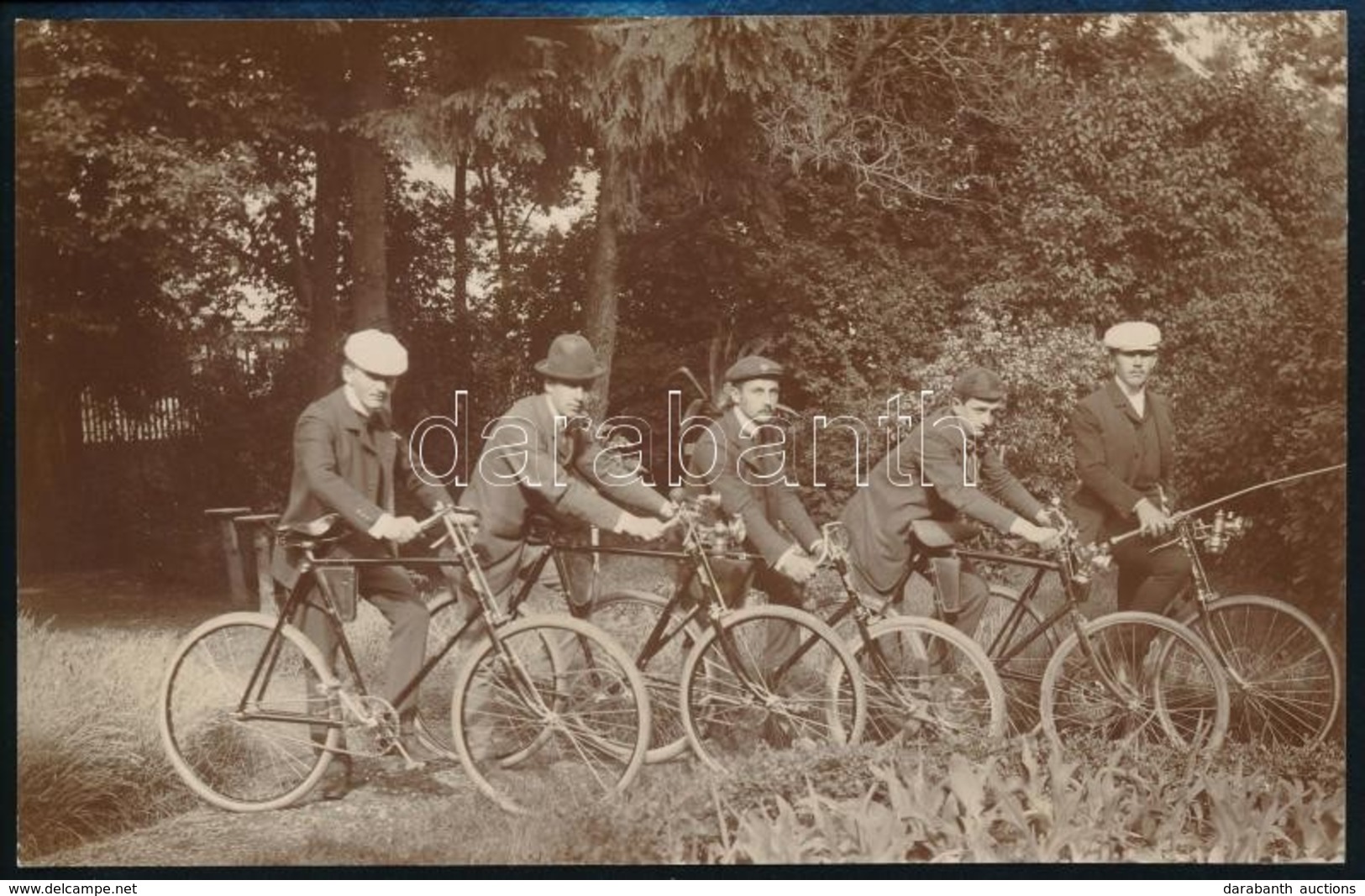 Cca 1905 Biciklis Társaság, Fotó, 10,5×17 Cm / Men With Bikes - Sonstige & Ohne Zuordnung