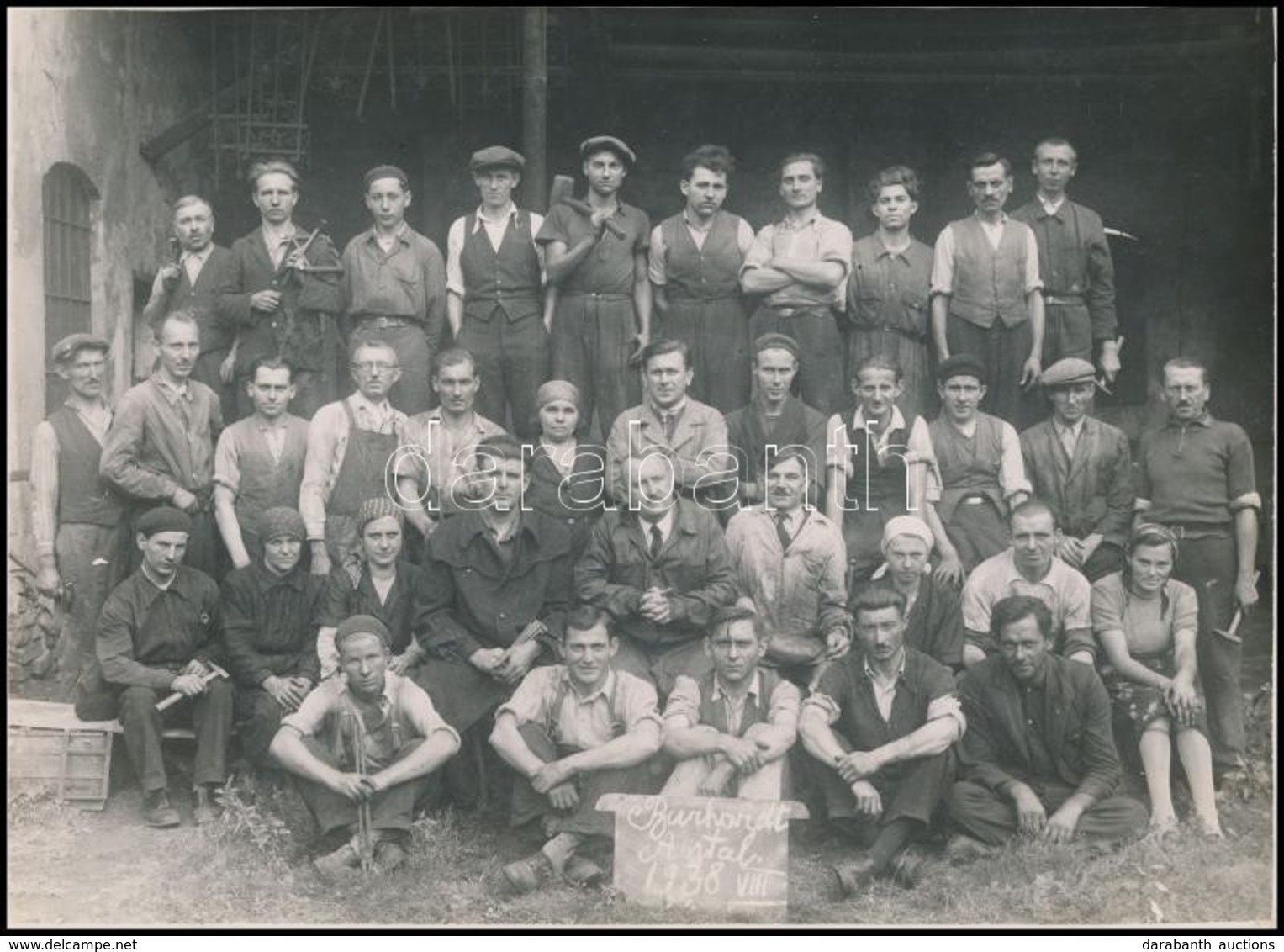 1938 Budapest, Burghardt Antal Lakatosárú- és Vas- Szerkezeti Gyárának Belső Terei, Dolgozói, 3 Db Fotó, 11,5×17,5 és 17 - Sonstige & Ohne Zuordnung