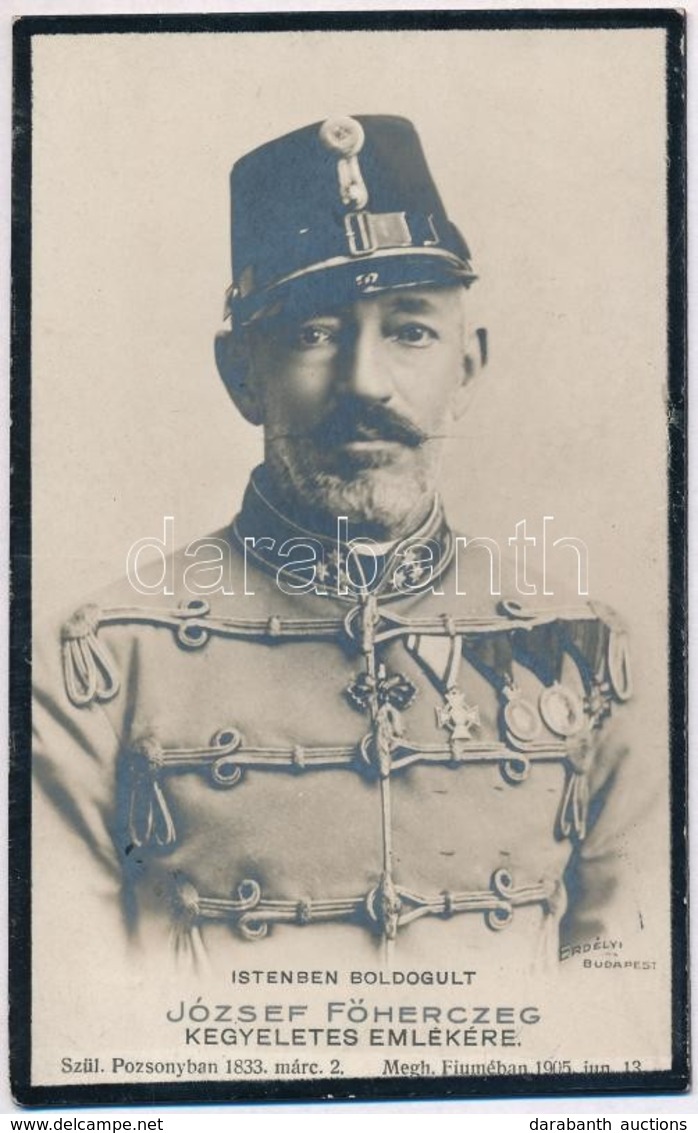 1905 Habsburg József Károly Főherceg (1833-1905) Gyászkeretes Kihajtható Emléklap - Ohne Zuordnung