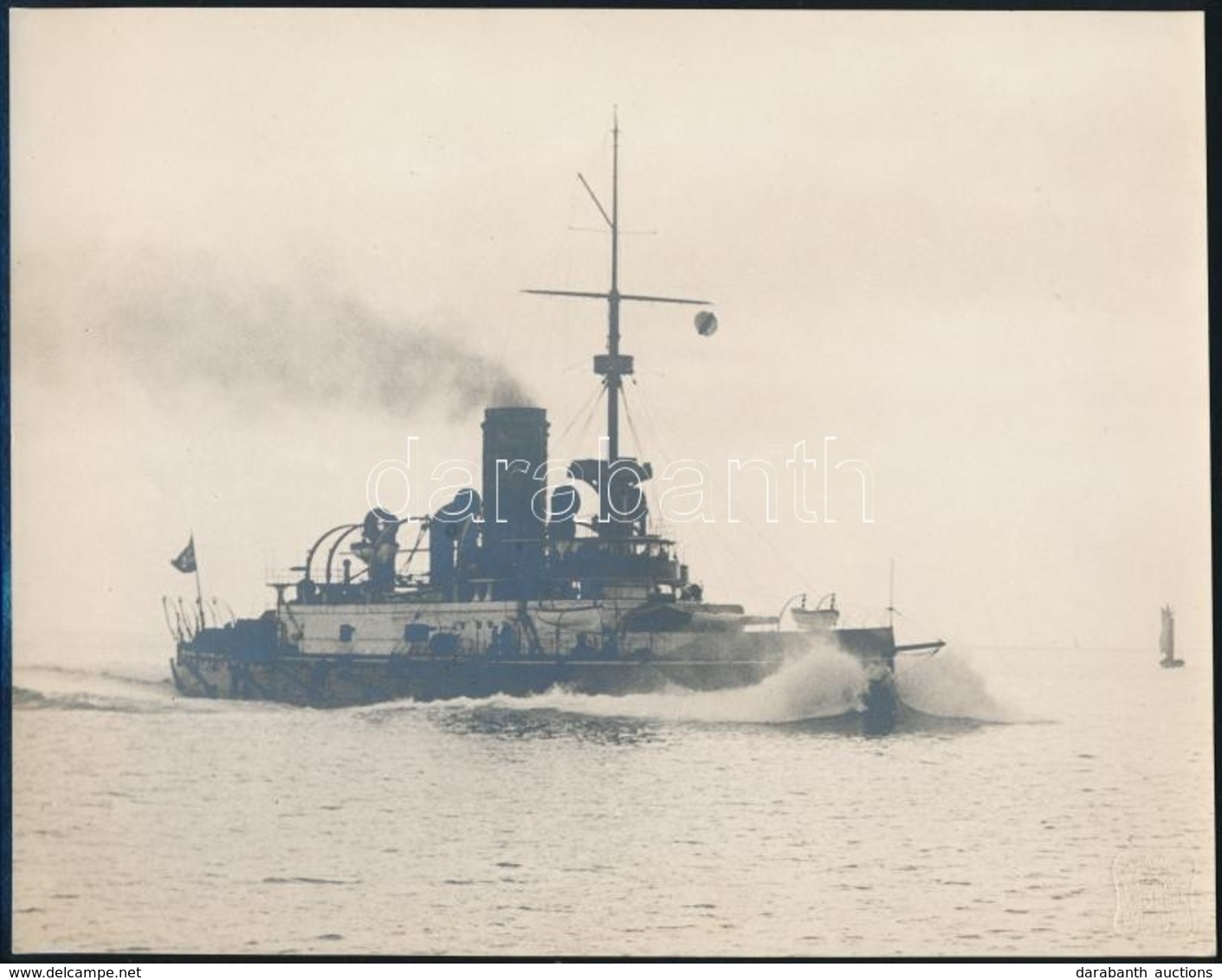 1907 Az SMS Budapest, Alois Beer Hidegpecséttel Jelzett Fotója, 20,5×26 Cm / SMS Budapest, Austro-Hungarian Navy, Monarc - Ohne Zuordnung