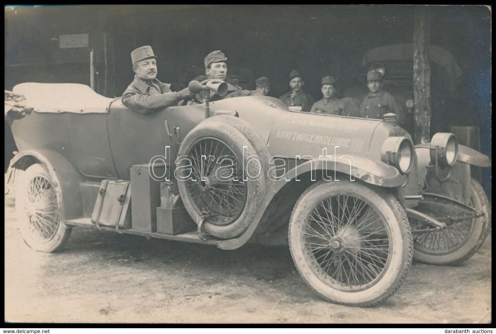 1916 Fresz György Sofőr Gépkocsis Század Feliratozott Kocsijában / WW, I, Driver Of An Automobile Unit K.u.K. Leichte Kr - Non Classés