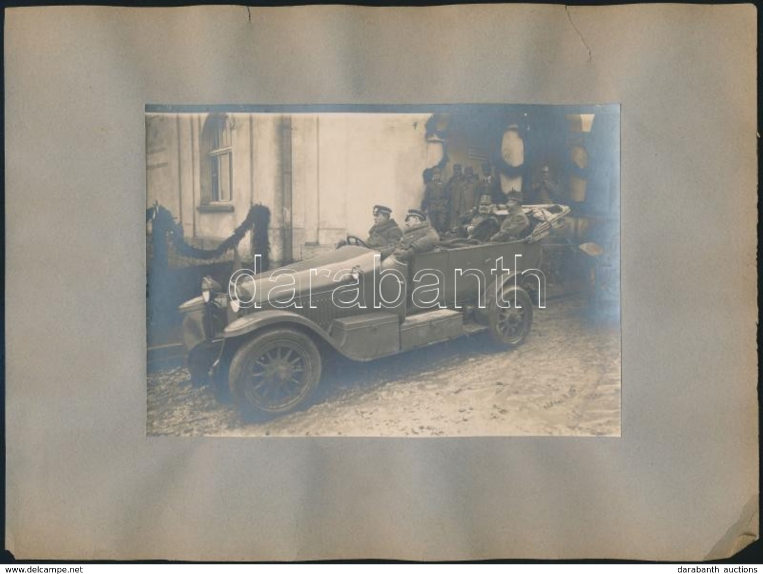 Cca 1916 Automobil, Benne A K.u.k. Hadsereg Vezérkari Tisztjei / Austro Hungarian Offciers And Automobil. 17x12 Cm - Non Classés