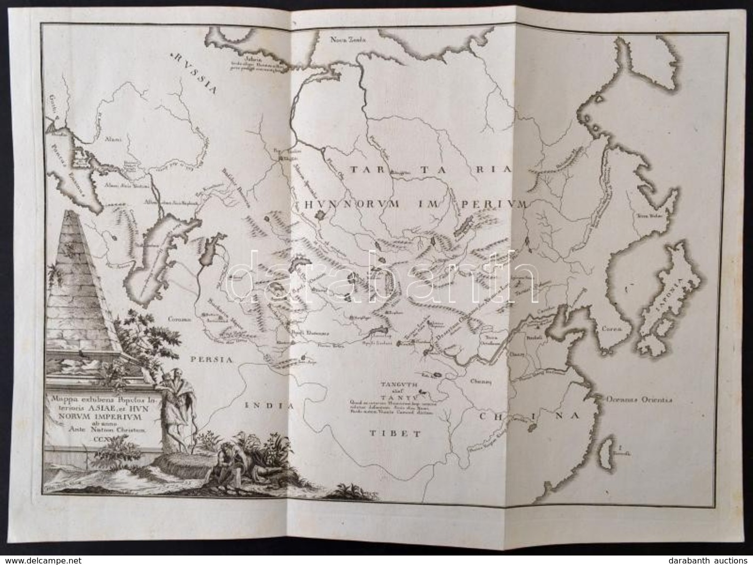 1760 Mappa Exhibens Populos Interioris Asiae Et Hunnorum Imperium Ab Anno Ante Natum Christum CCX, Pray György: Annales  - Autres & Non Classés