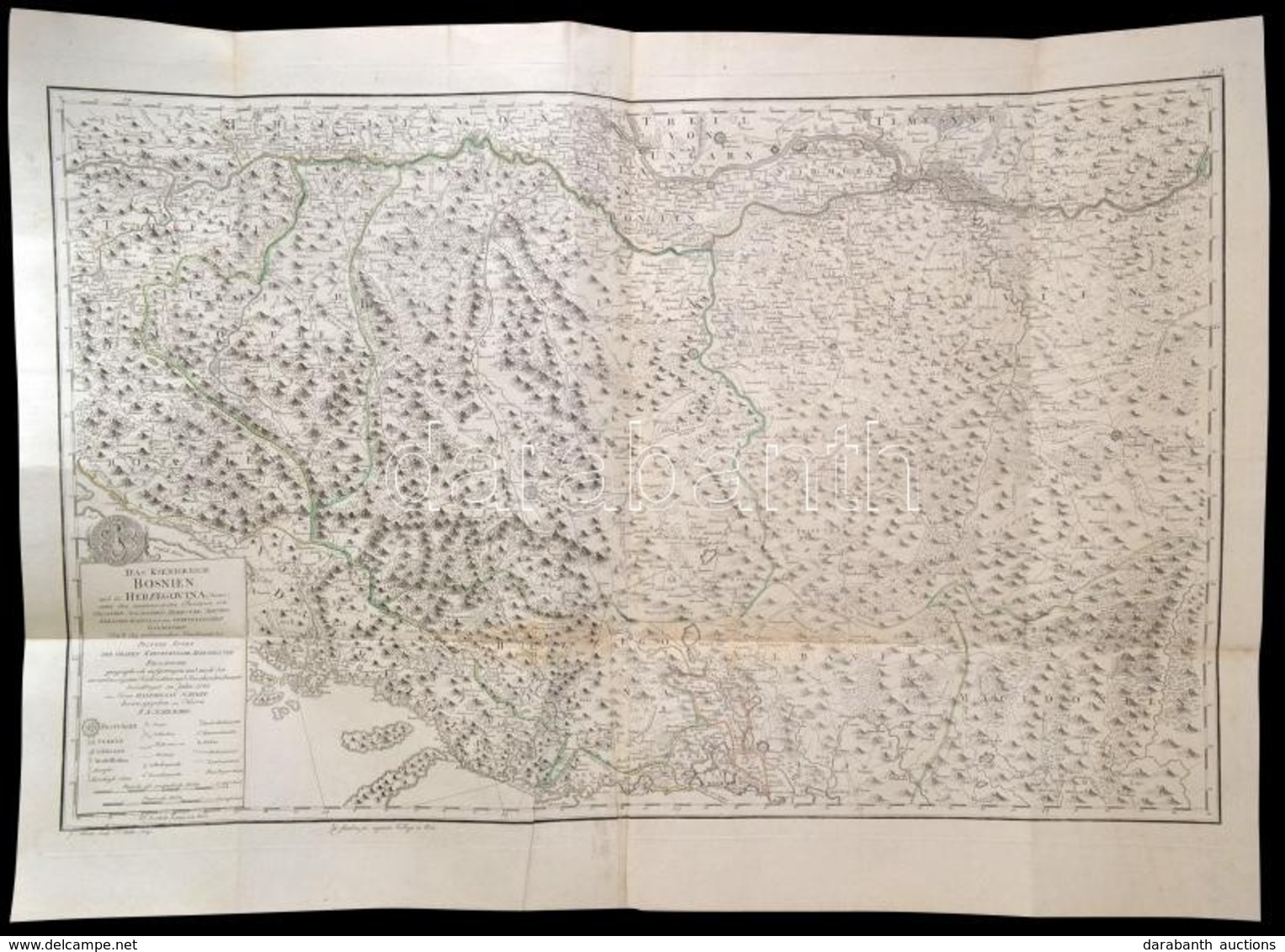 Bosznia és Hercegovina Térképe ,,Das Koenigreich Bosnien Und Die Herzegovina (Rama)'  Wien, 1788. Schrämbl. Határszíneze - Sonstige & Ohne Zuordnung