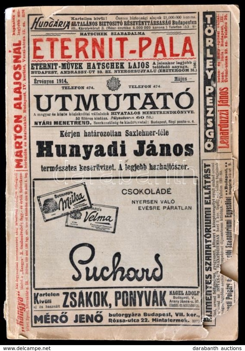 1914 Útmutató A Magyar és Közös Közlekedési Vállalatok Hivatalos Menetrendkönyve. Nyári Menetrend. Tartalmazza: A Magyar - Non Classés