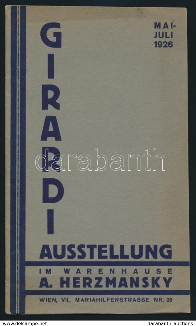 1926 Girardi Ausstellung In Warenhause A. Herzmansky 24p. / Alexander Girardi Exhibition Booklet, 24 P. - Non Classés