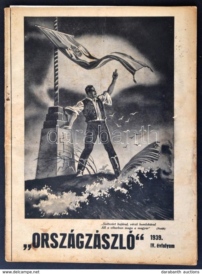 1939 Országzászló Beszámoló, 4. évf., Kissé Foltos Papírkötésben, érdekes írásokkal - Ohne Zuordnung