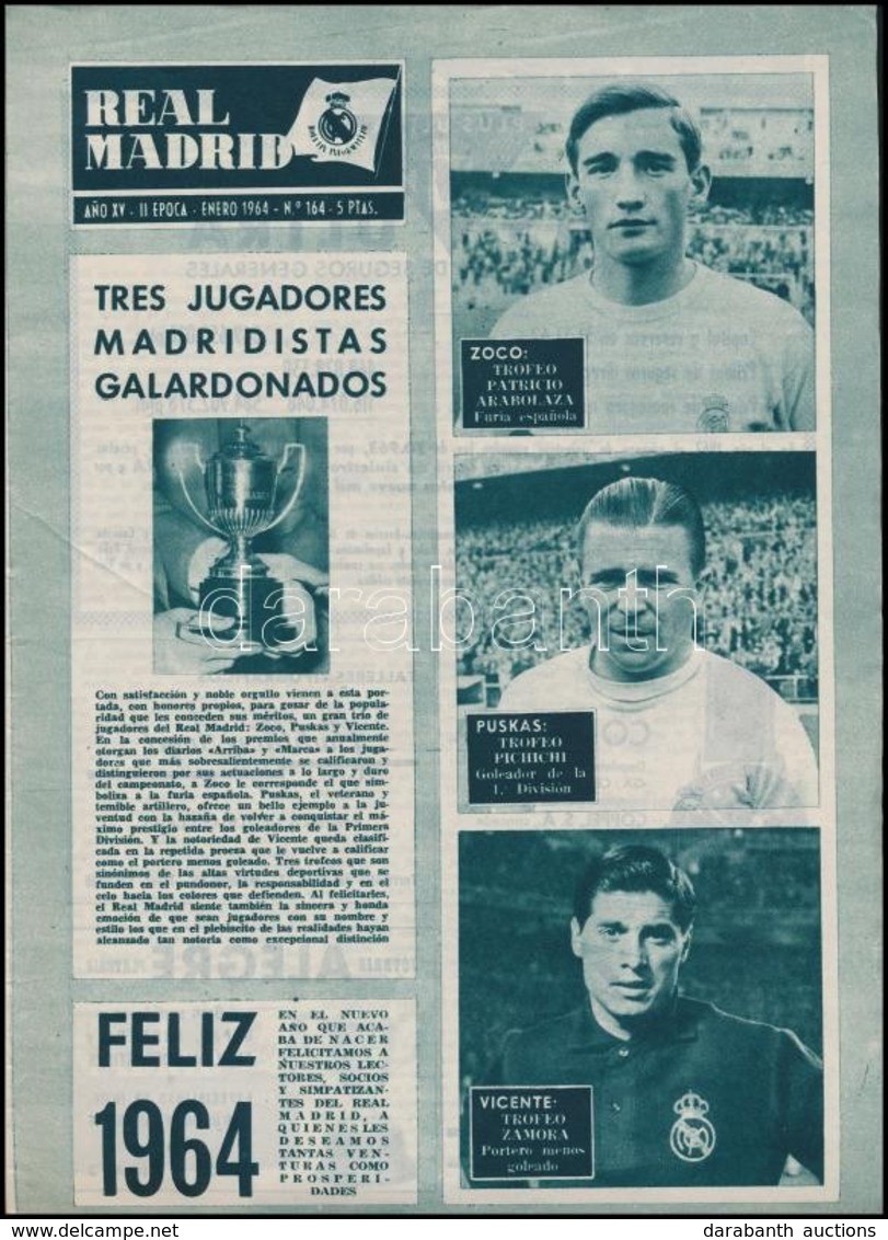 1964 A Real Madrid újság Egy Száma, Benne Puskás Ferencről Szóló Cikkekkel  / Real Madrid Magazine With Articles On Pusk - Ohne Zuordnung