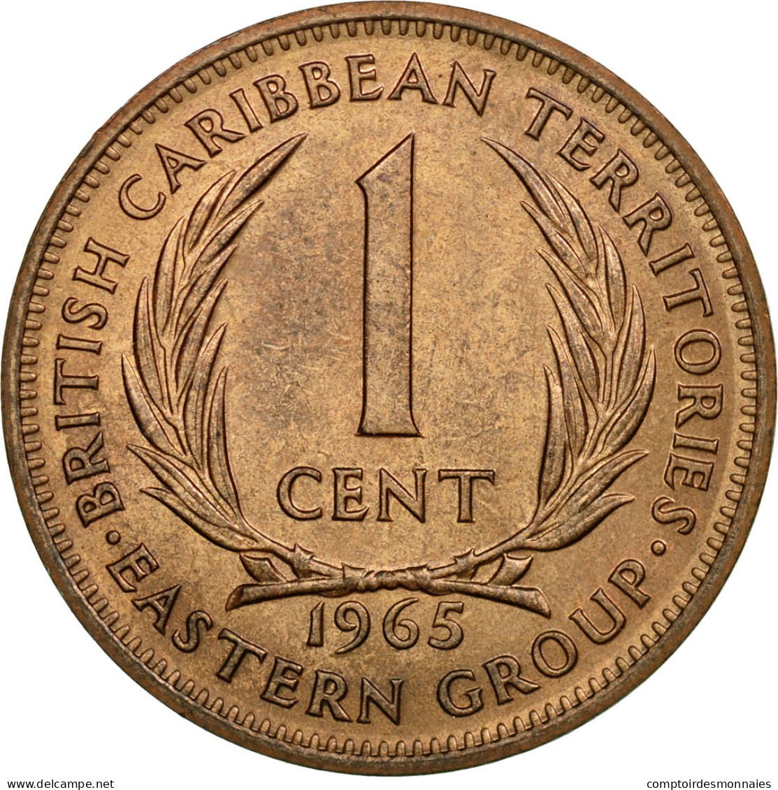 Monnaie, Etats Des Caraibes Orientales, Elizabeth II, Cent, 1965, TTB, Bronze - Territoires Britanniques Des Caraïbes