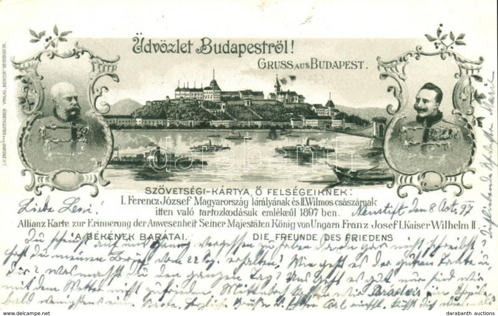 T2/T3 1897 (Vorläufer!) Budapest. Szövetségi-Kártya ő Felségeinek: I. Ferencz József Magyarország Királyának és II. Vilm - Ohne Zuordnung