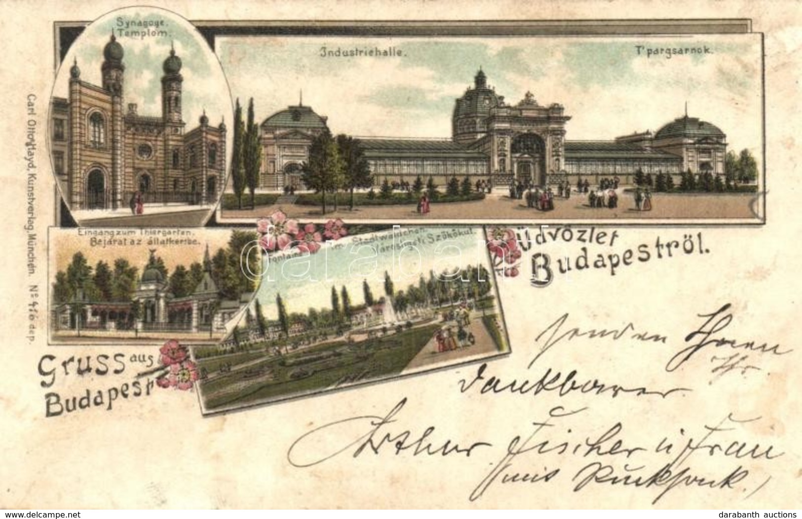 T3 1896 (Vorläufer!) Budapest, Iparcsarnok, Zsinagóga, Bejárat Az állatkertbe, Városligeti Szökőkút. Carl Otto Hayd No.  - Ohne Zuordnung