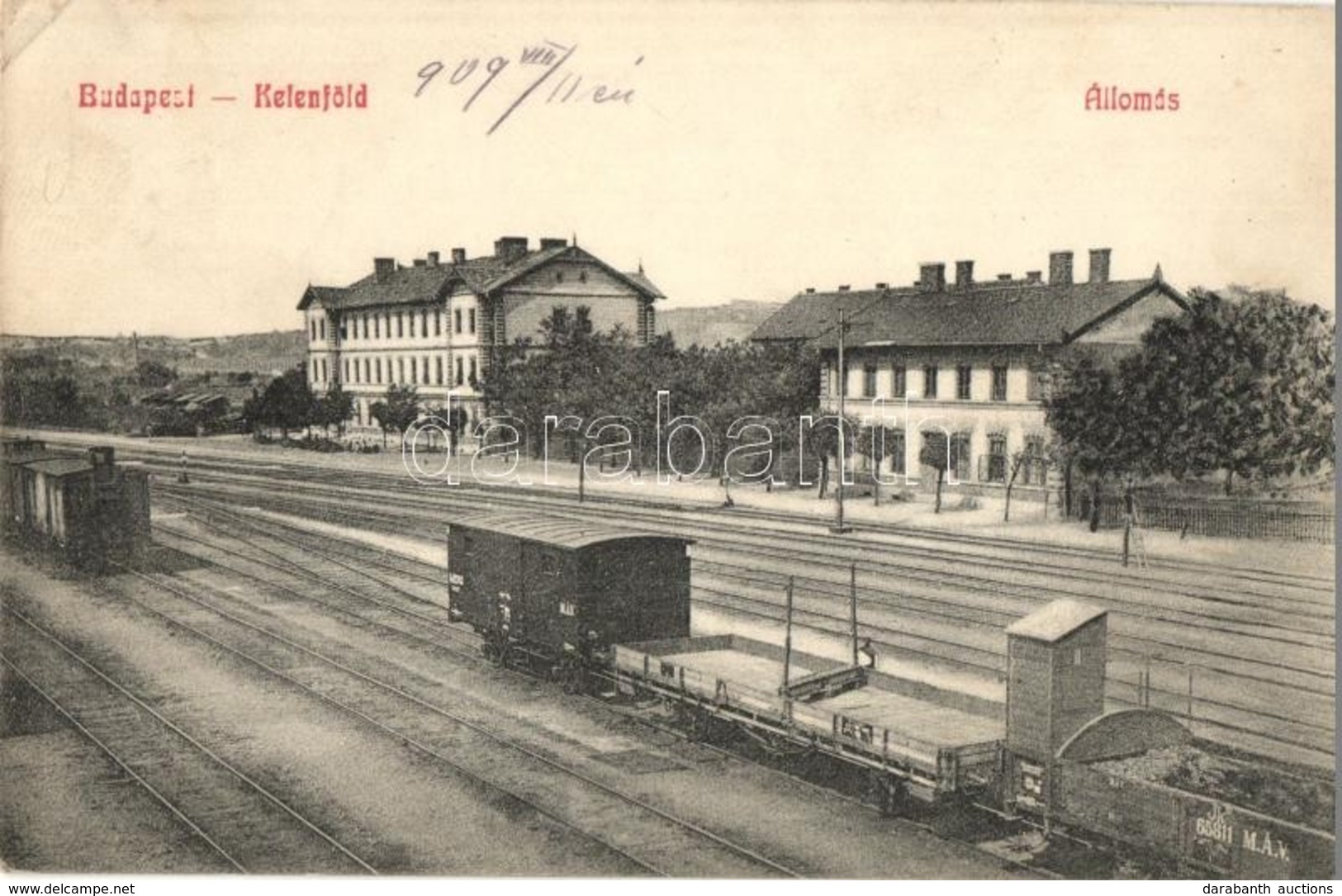 T2/T3 1909 Budapest XI. Kelenföld, Vasútállomás, MÁV Vagonok. Kiadja özv. Chvála Józsefné (EK) - Ohne Zuordnung