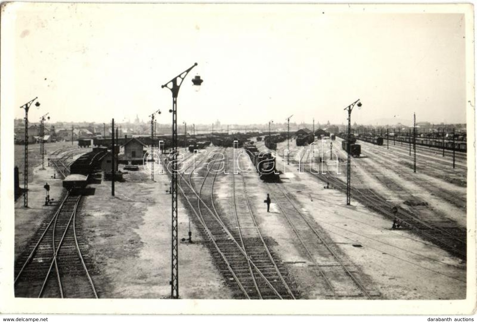 T2 1942 Budapest XIV. Rákosrendező Pályaudvar, Vasútállomás A Vágányokkal, Mozdony.  Bátori Béla Photo - Ohne Zuordnung