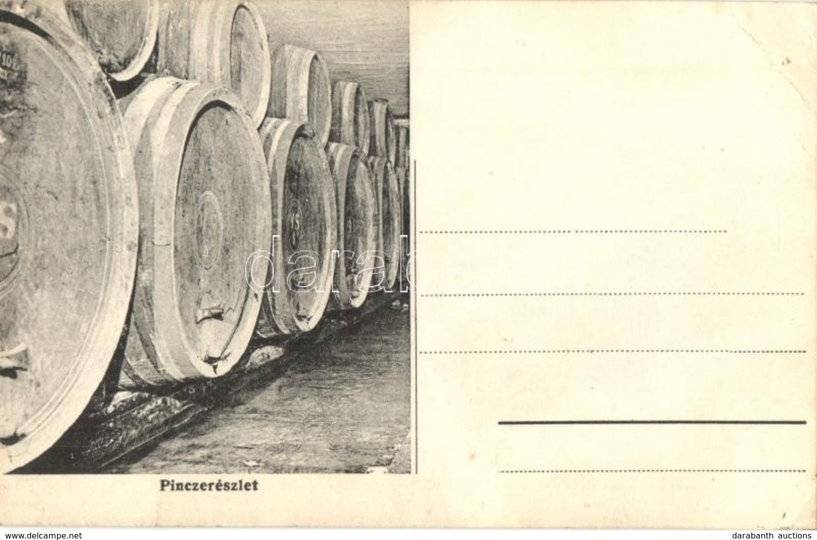 ** T2/T3 Cegléd, Végh Sándor Szőlőnagybirtokos Szőlő és Pincegazdasága, Pince Belső Boroshordókkal / Hungarian Vineyard  - Ohne Zuordnung