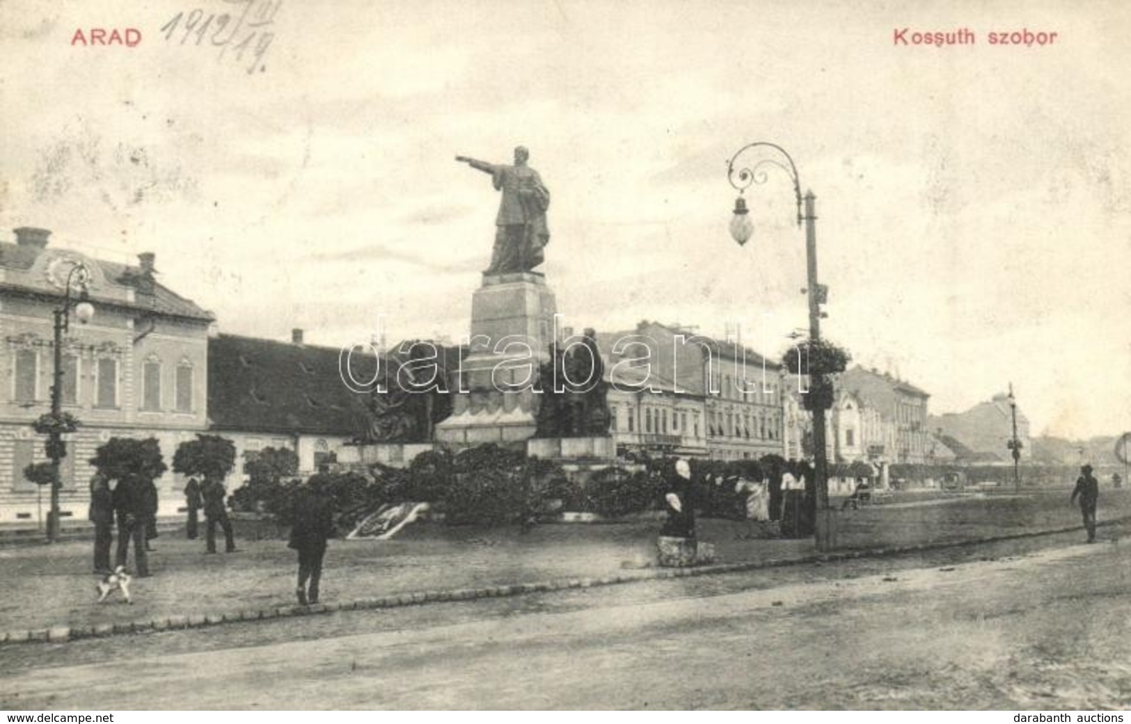 T2 1912 Arad, Kossuth Szobor Megkoszorúzva / Wreathed Statue - Non Classés