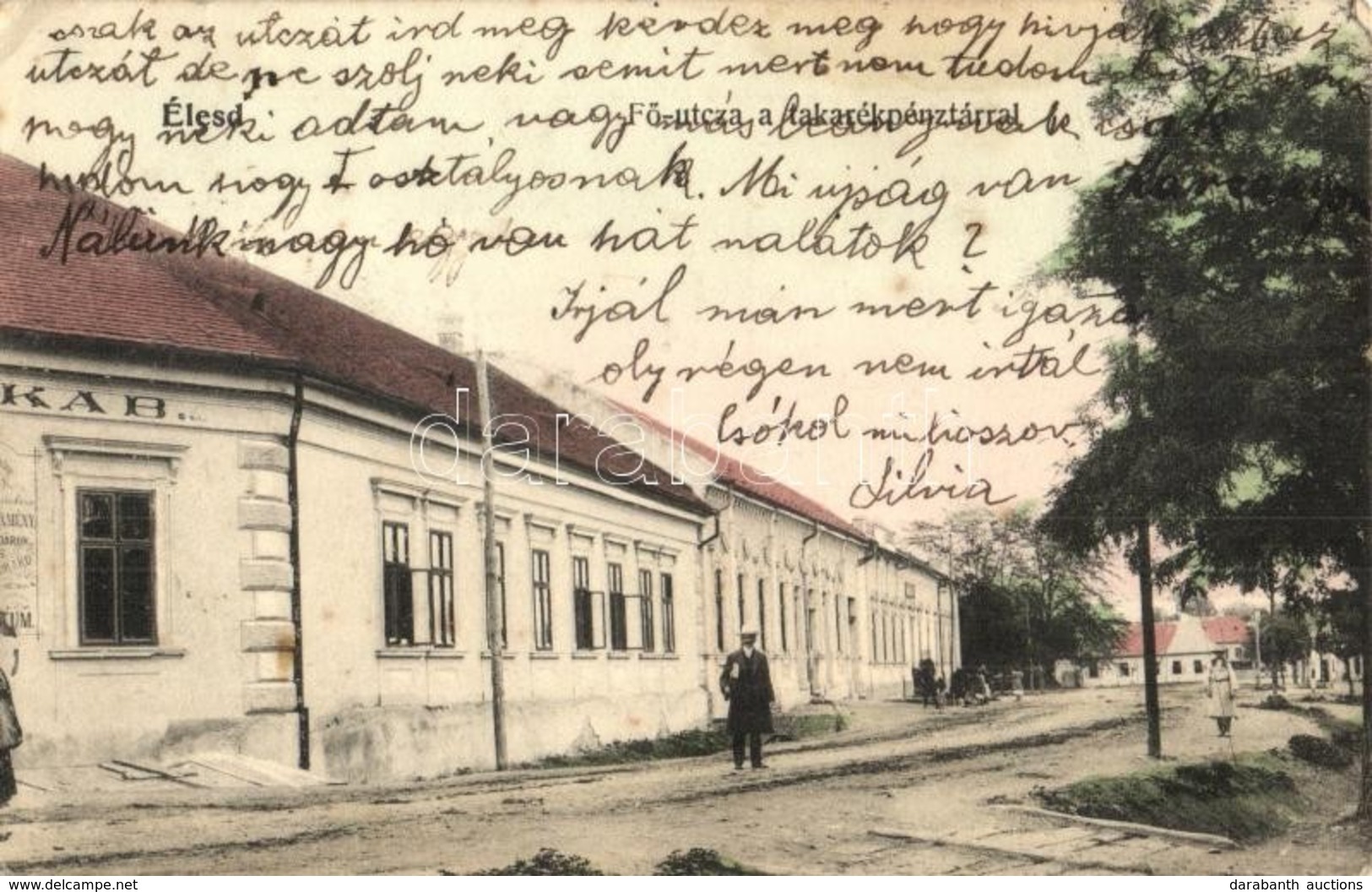 * T2/T3 1908 Élesd, Alesd; Fő Utca, Takarékpénztár, Jakabfi Jakab üzlete / Main Street, Savings Bank, Shop (Rb) - Ohne Zuordnung