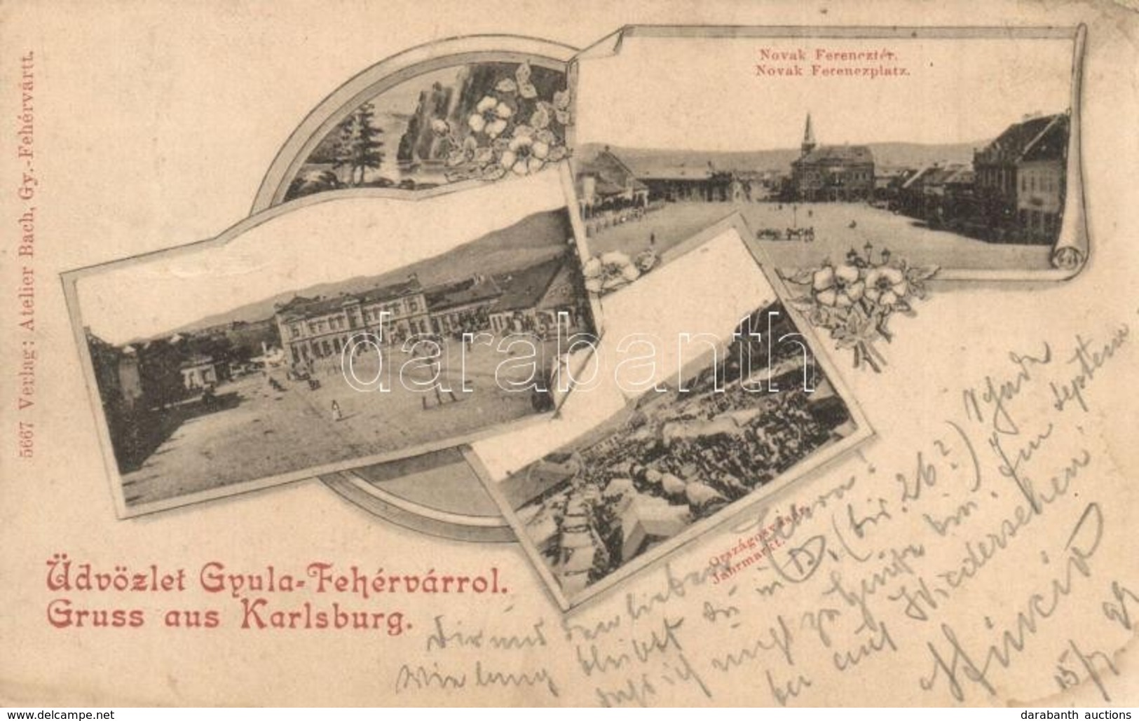 * T3 1899 Gyulafehérvár, Karlsburg, Alba Iulia; Országos Vásár, Novák Ferenc Tér, Atelier Bach Kiadása / Market, Squares - Non Classés