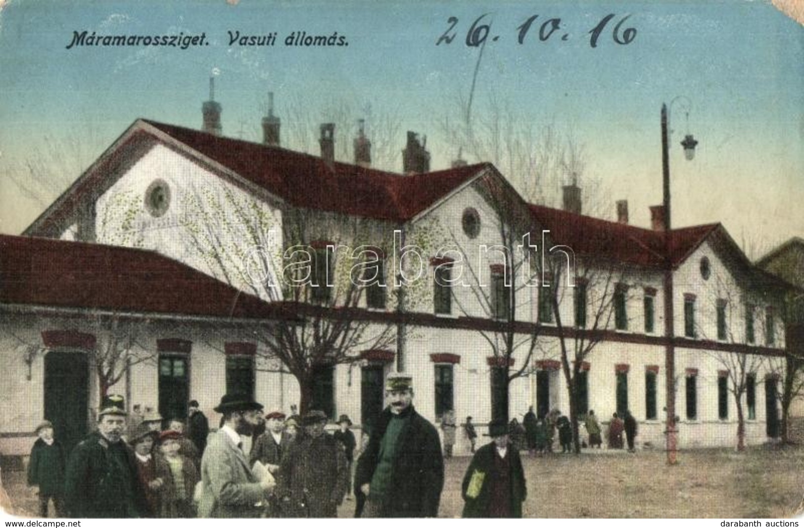 * T2/T3 1916 Máramarossziget, Sighetu Marmatei; Vasútállomás / Bahnhof / Railway Station (EK) - Ohne Zuordnung