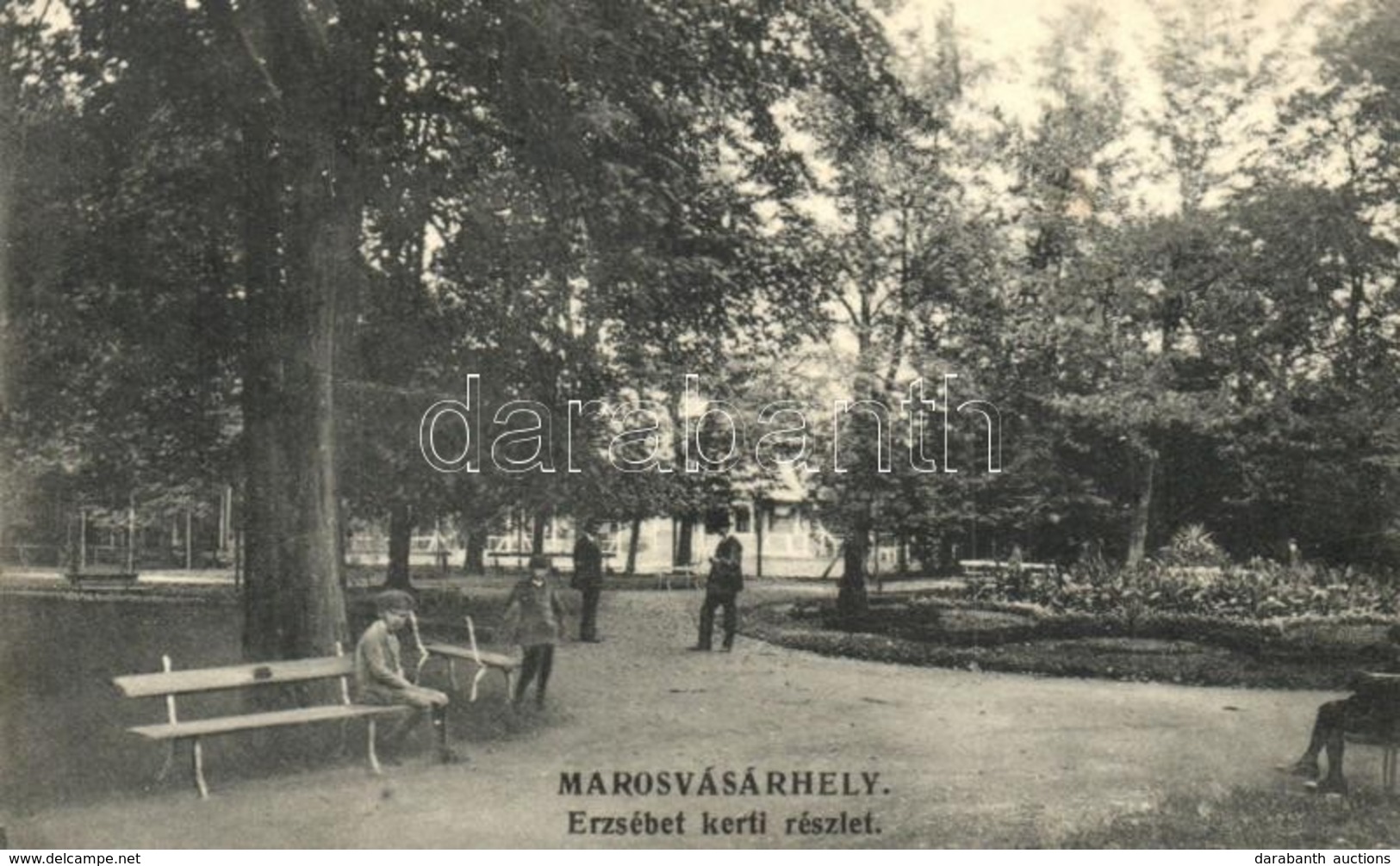 T2 1911 Marosvásárhely, Targu Mures; Erzsébet Kert. Kiadja Porjes S. Sándor / Park - Non Classés