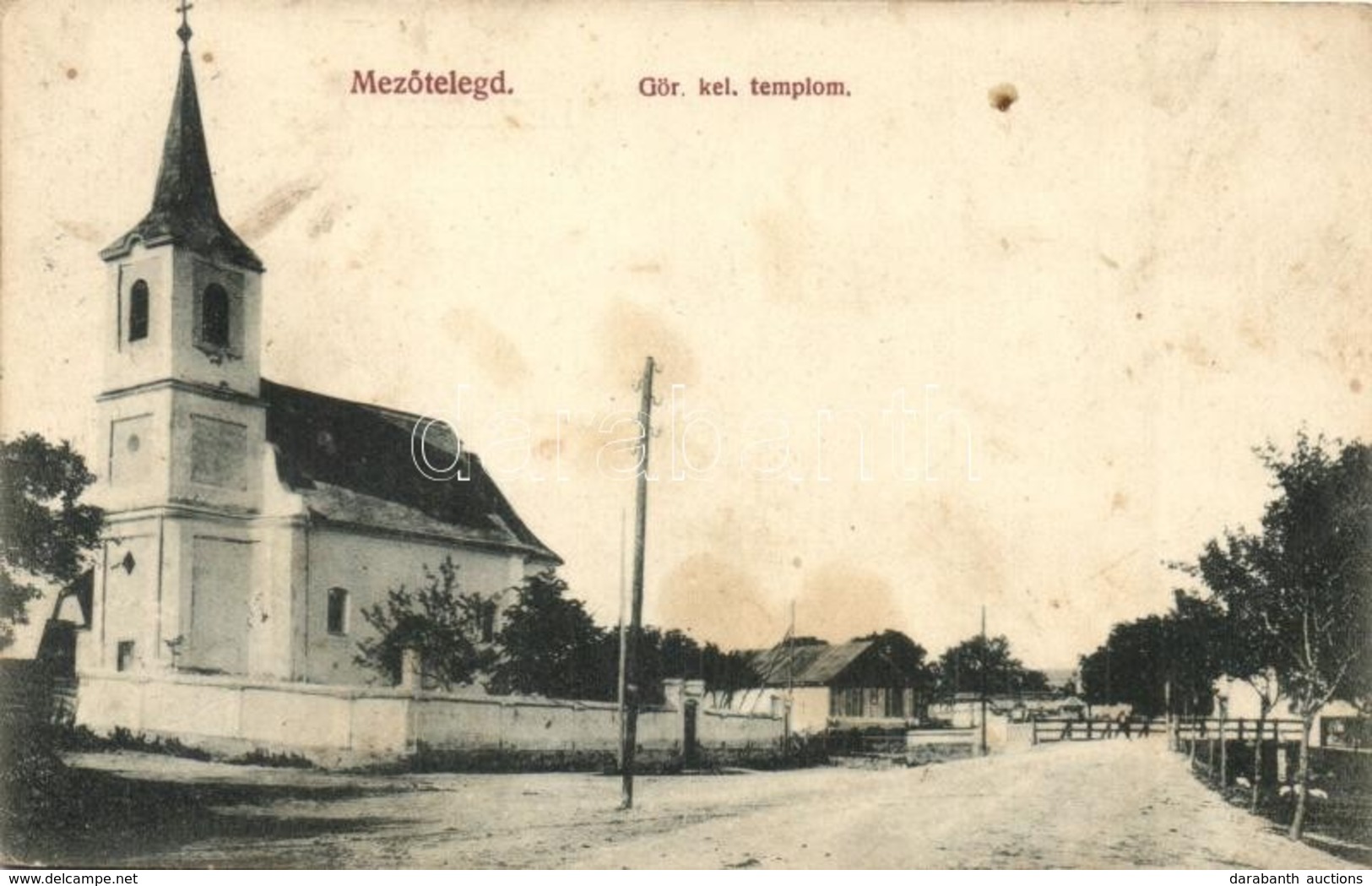 T2/T3 1915 Mezőtelegd, Tileagd; Görög Keleti Templom, Utca / Greek Orthodox Church, Street  (fl) - Ohne Zuordnung