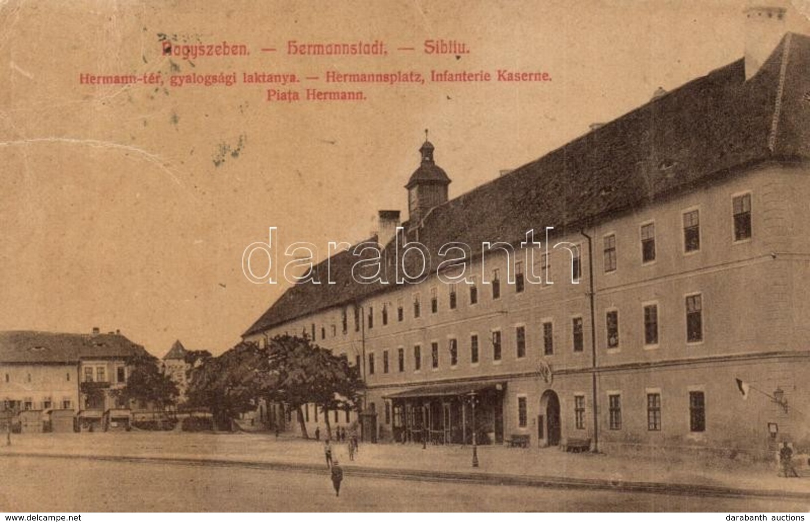 T2/T3 1911 Nagyszeben, Hermannstadt, Sibiu; Hermann Téri Gyalogsági Laktanya. 601. / Hermannsplatz, Infanterie Kaserne / - Ohne Zuordnung