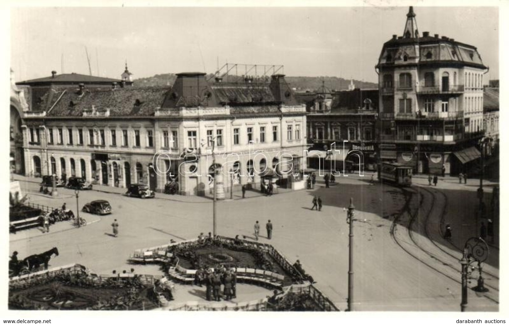 T2 1942 Nagyvárad, Oradea; Bémer Tér, Villamos, Általános Hitelbank, Drogueria, Sorsjegyáruda, Fazekas úri Szabó és Vada - Ohne Zuordnung