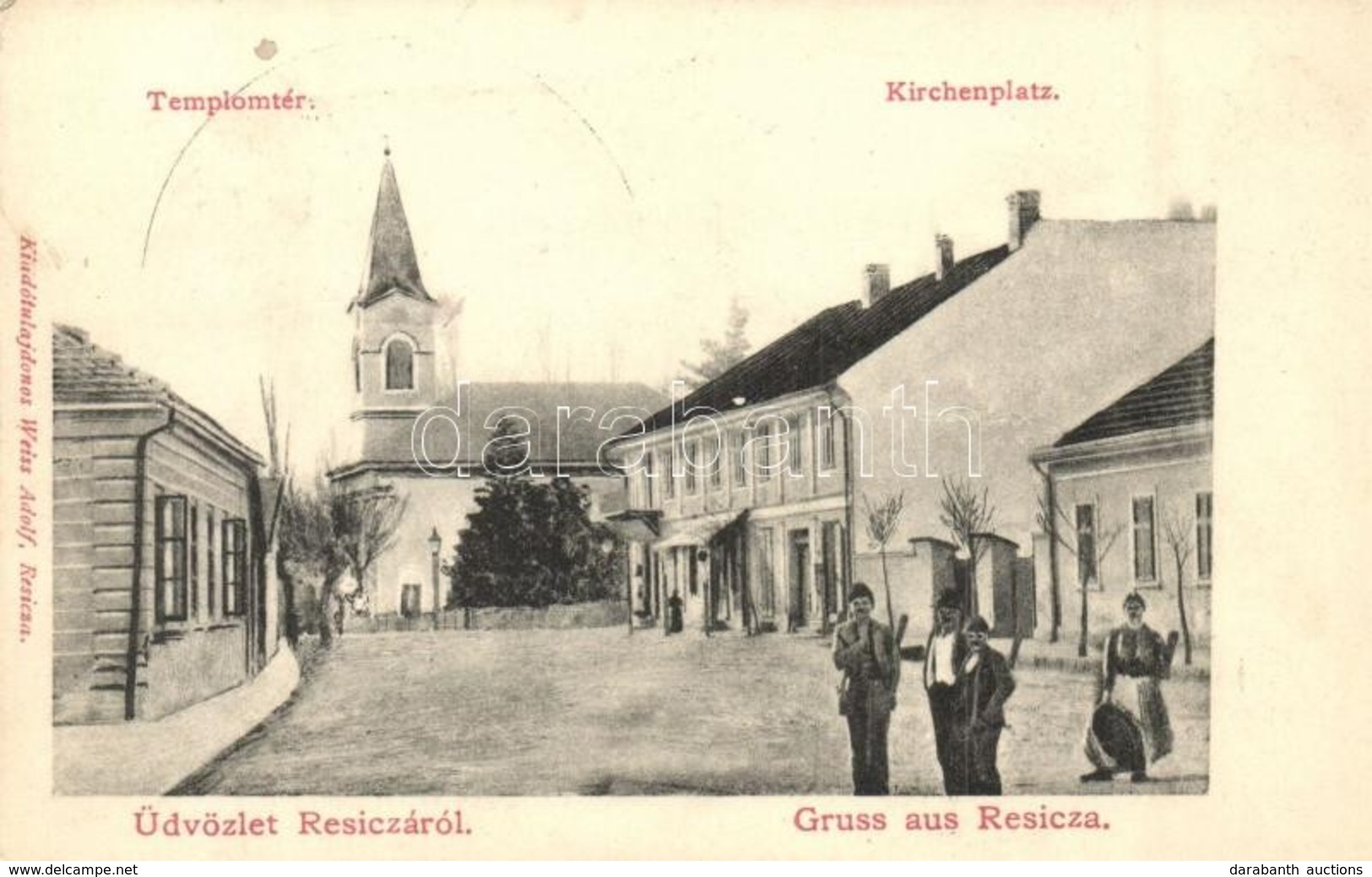 T2 1902 Resica, Resita; Templom Tér, Weiss Adolf Kiadása / Kirchenplatz / Church Square - Ohne Zuordnung
