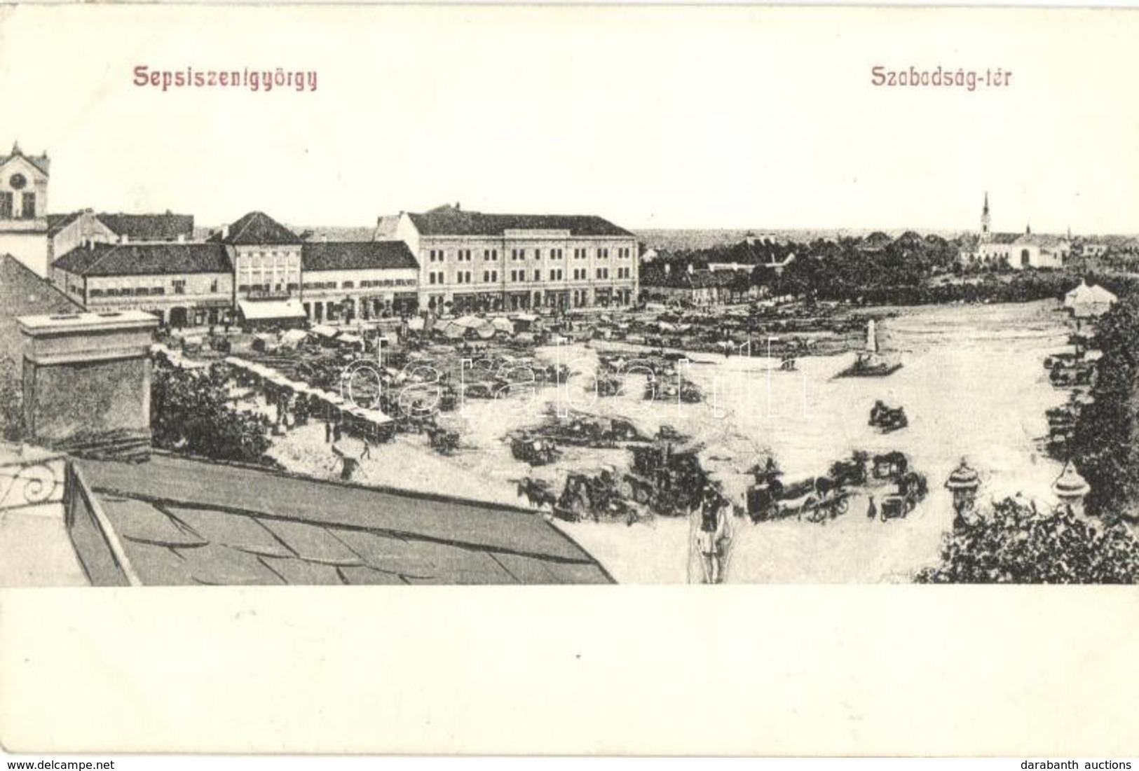 T2 1908 Sepsiszentgyörgy, Sfantu Gheorghe; Szabadság Tér, Piac / Market On The Square - Ohne Zuordnung