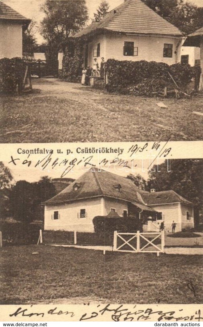 T2/T3 1918 Csontfalu, Csontfalva, Csencic, Cencice (Csütörtökhely);  Kúria, Kastély / Villa, Castle - Ohne Zuordnung