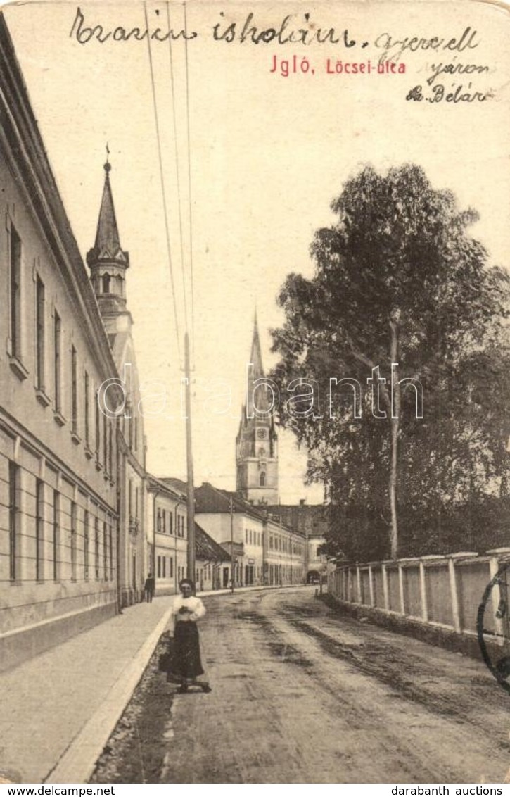 * T2/T3 1910 Igló, Zipser Neudorf, Spisská Nová Ves; Lőcsei Utca. W.L: Bp. 2809. / Street (EK) - Ohne Zuordnung