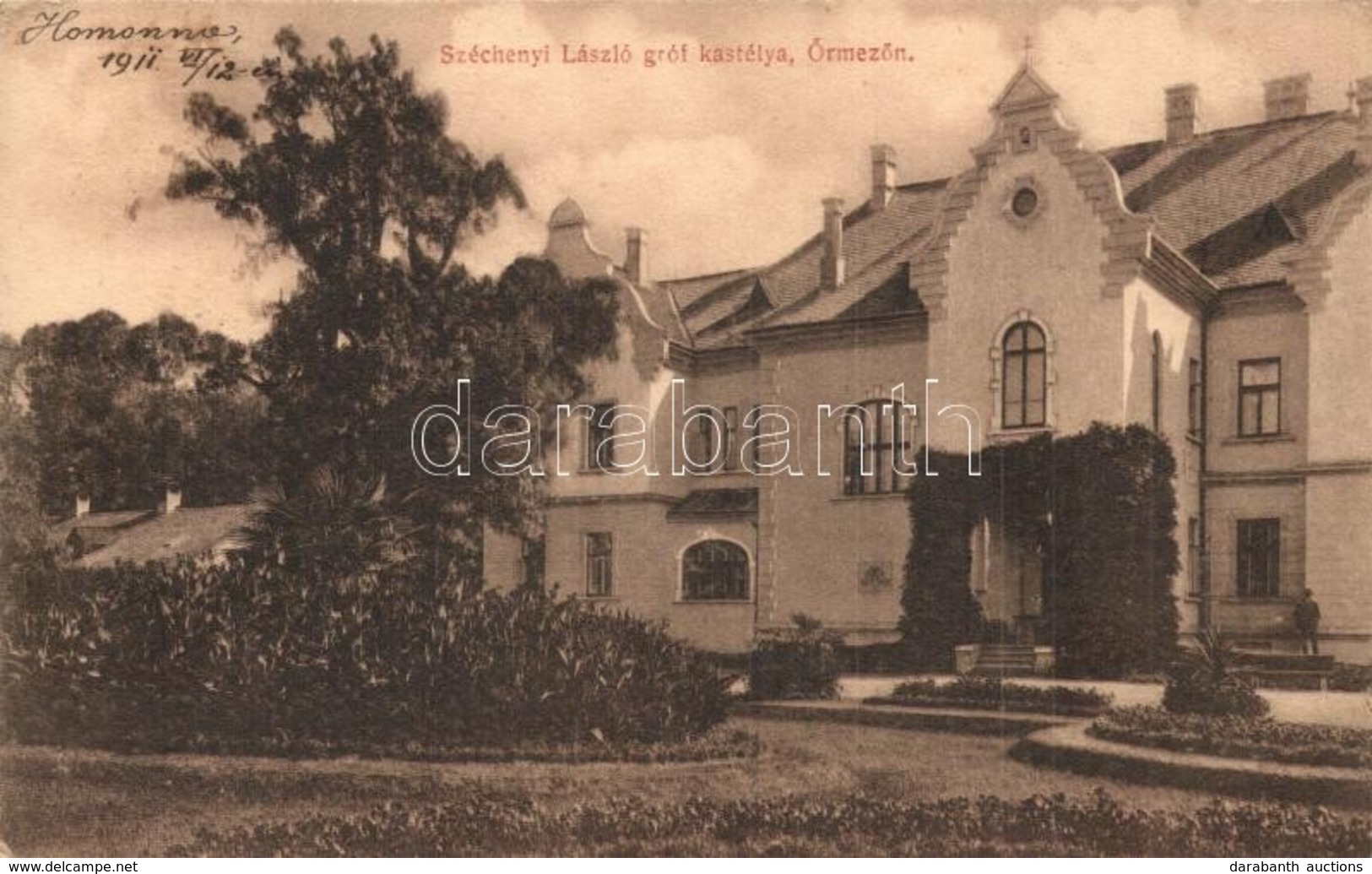 T2/T3 1911 Őrmező, Strázske; Gróf Széchenyi László Kastélya. Hossza Gyula Kiadása / Castle (EK) - Ohne Zuordnung