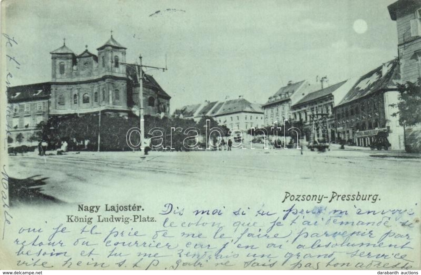 T2 1899 Pozsony, Pressburg, Bratislava; Nagy Lajos Tér, Herren Und Knaben Kleider üzlete, építési állvány / Square, Fash - Ohne Zuordnung