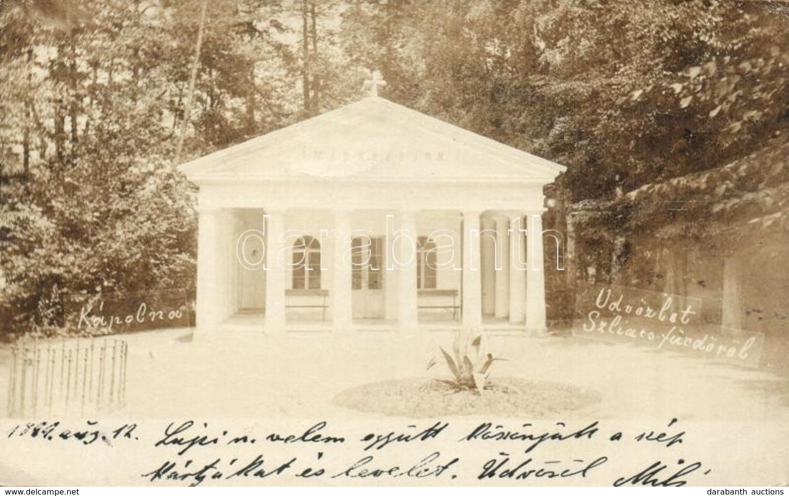 T2/T3 1899 (Vorläufer!) Szliácsfürdő, Kúpele Sliac; Kápolna / Chapel. Photo  (EK) - Ohne Zuordnung