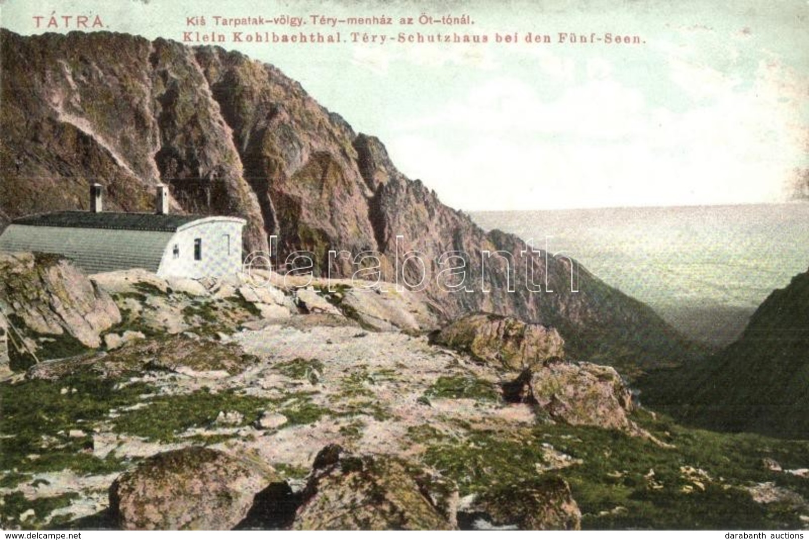 * T2 Tátra, Tatry; Kis-Tar-pataki-völgy, Öt Tó A Téry Menházzal. Feitzinger Ede No. 969. 1905. / Klein-Kohlbachthal, Fün - Ohne Zuordnung
