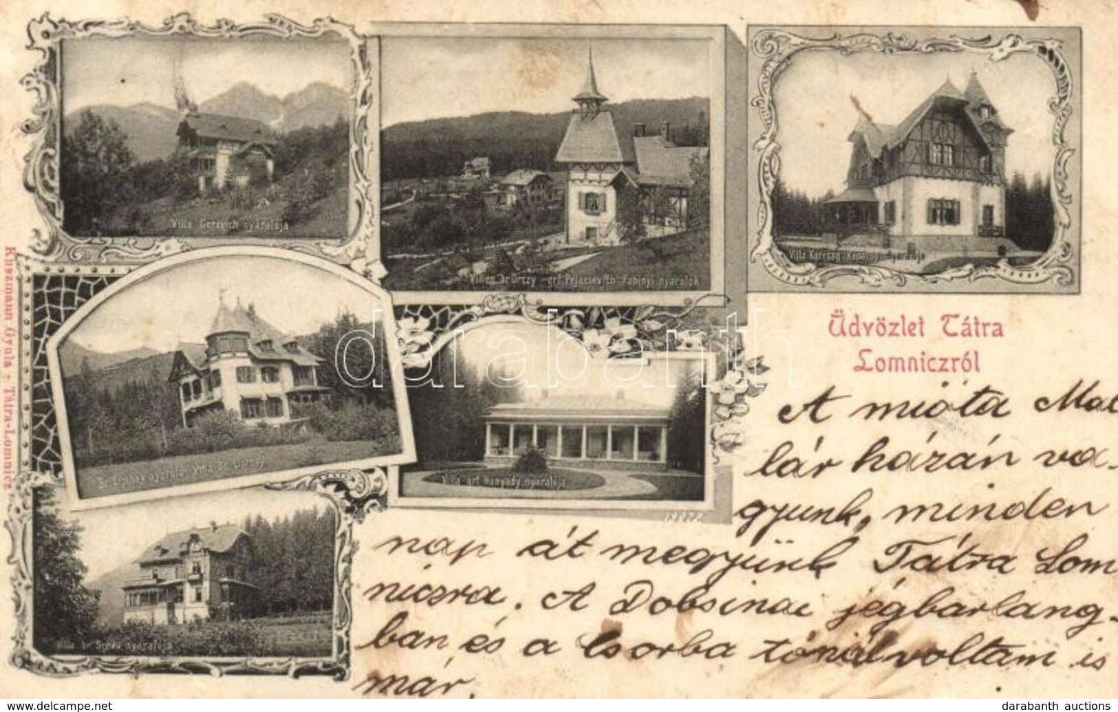 T2/T3 1907 Tátralomnic, Tatranska Lomnica; Karczag-Kopácsy, Báró Orczy, Gróf Pejacsevich, Fabinyi, Gerevich, Gróf Hunyad - Non Classificati