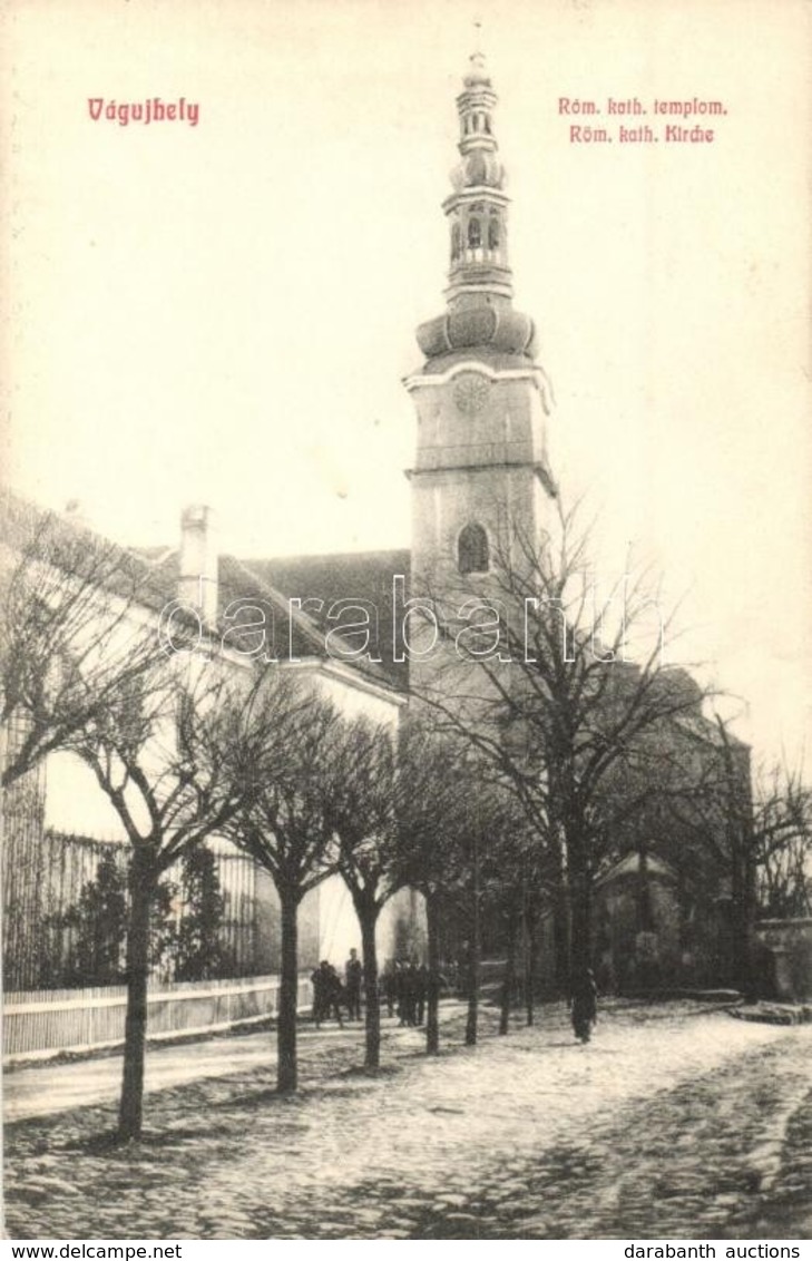 T2 Vágújhely, Nové Mesto Nad Váhom, Waag-Neustadtl; Római Katolikus Templom. Steinmann Jakab Hungária Kiadása / Church - Ohne Zuordnung