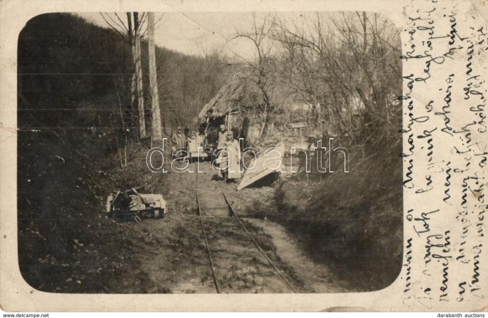 T3 1915 Varannó, Vranov Nad Toplou; Hegyi Vasút, Első Világháborús Osztrák-magyar Katonák Hajtánnyal / Industrial Railwa - Ohne Zuordnung