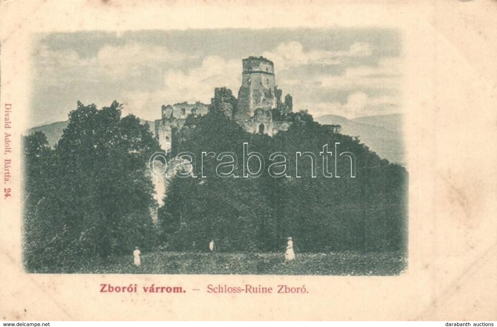 ** T2/T3 Zboró, Zborov; Rákóczi Vár. Divald Adolf 24. / Castle Ruins (EK) - Ohne Zuordnung