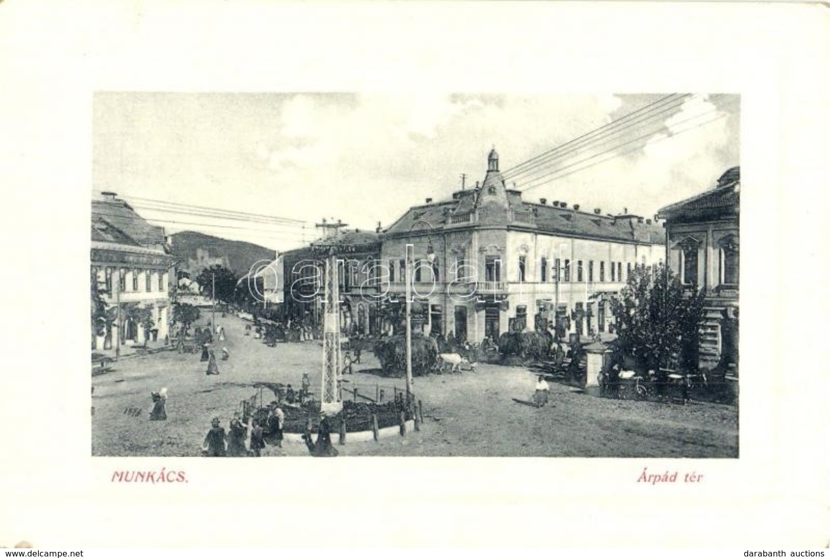 T2 1910 Munkács, Mukacheve, Mukacevo; Árpád Tér, Villanyoszlop. W.L. Bp. 6244. / Square With Pylon - Ohne Zuordnung