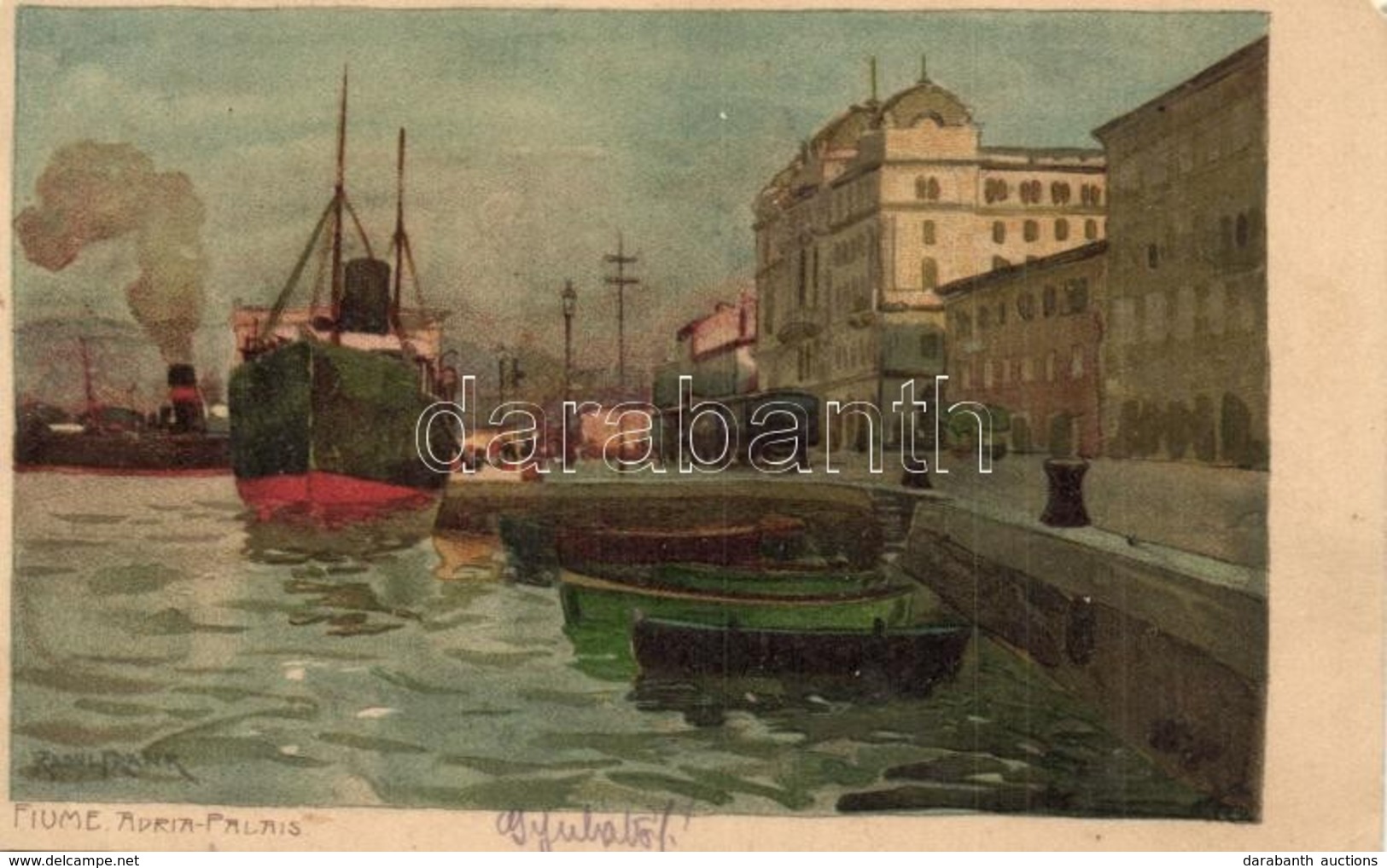 T2/T3 1910 Fiume, Rijeka; Adria Palais / Palace. Art Postcard, Litho S: Raoul Frank (EK) - Non Classés