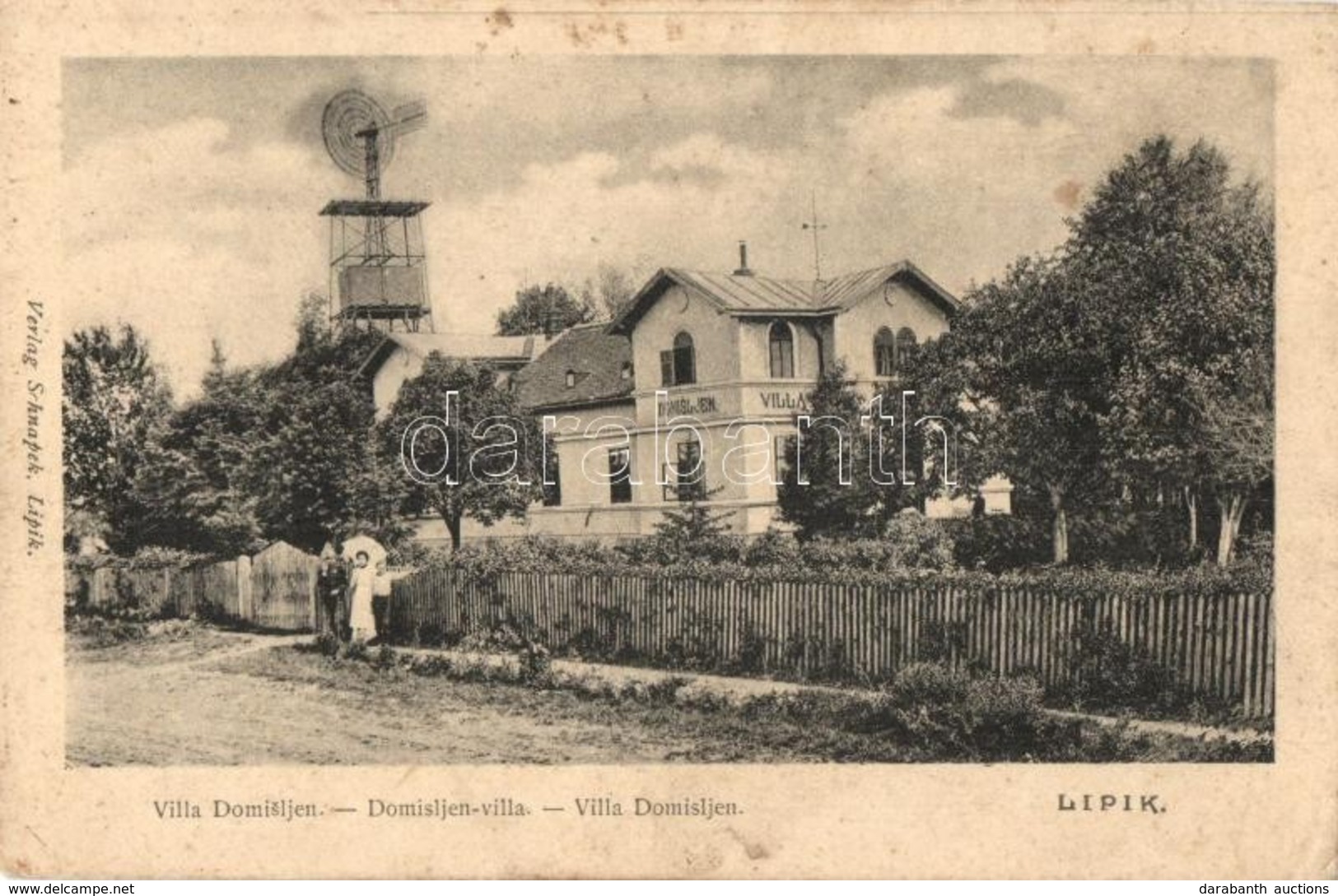 ** T2/T3 Lipik, Domisljen Villa, Szélmalom. Schnapek Kiadása / Villa, Windmill (Rb) - Ohne Zuordnung