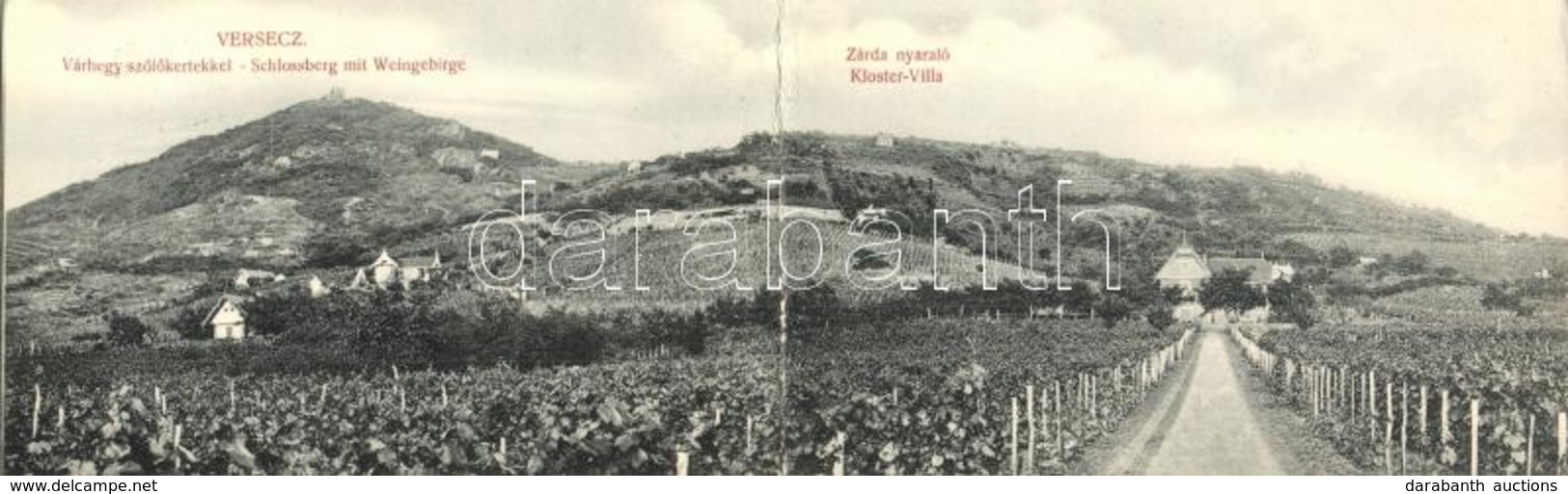 T2 1907 Versec, Vrsac; Várhegy és Szőlőkertek, Zárda Nyaraló / Schlossberg Mit Weingebirge, Kloster Villa / Castle Hill  - Ohne Zuordnung