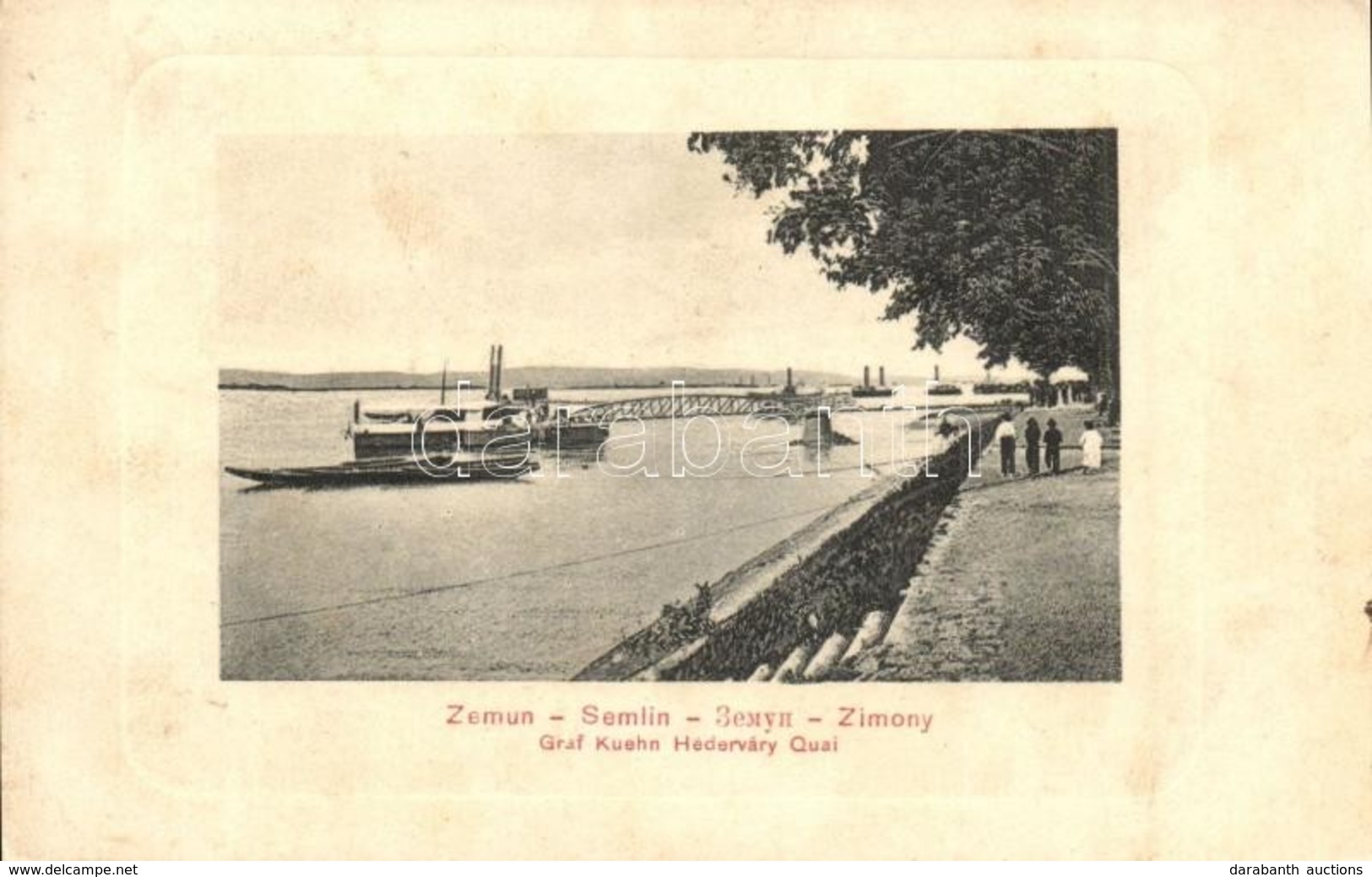 T2/T3 1912 Zimony, Zemun, Semlin; Gróf Kuehn Héderváry Rakpart. D.M. Levy 424. / Quay - Non Classés