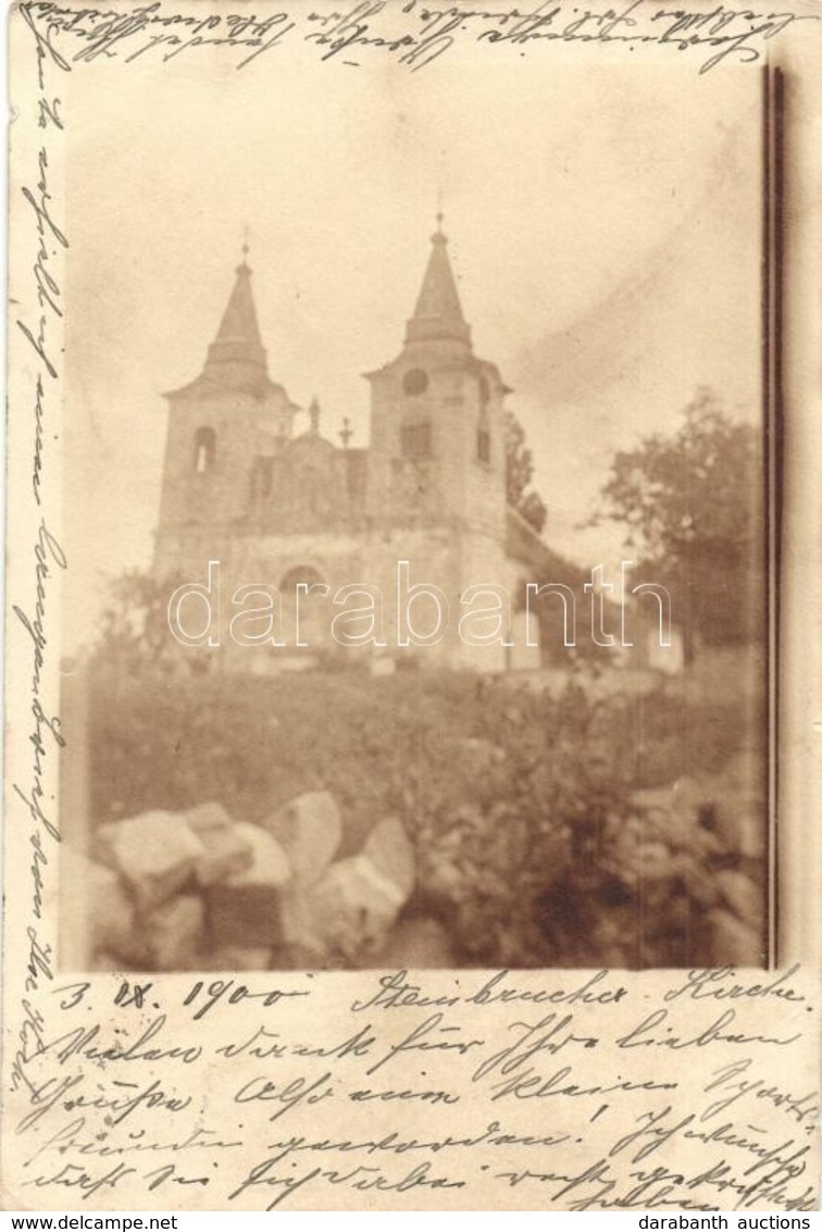 T2/T3 1900 Császárkőbánya, Kaisersteinbruch; Templom / Kirche / Church. Photo (EK) - Non Classés